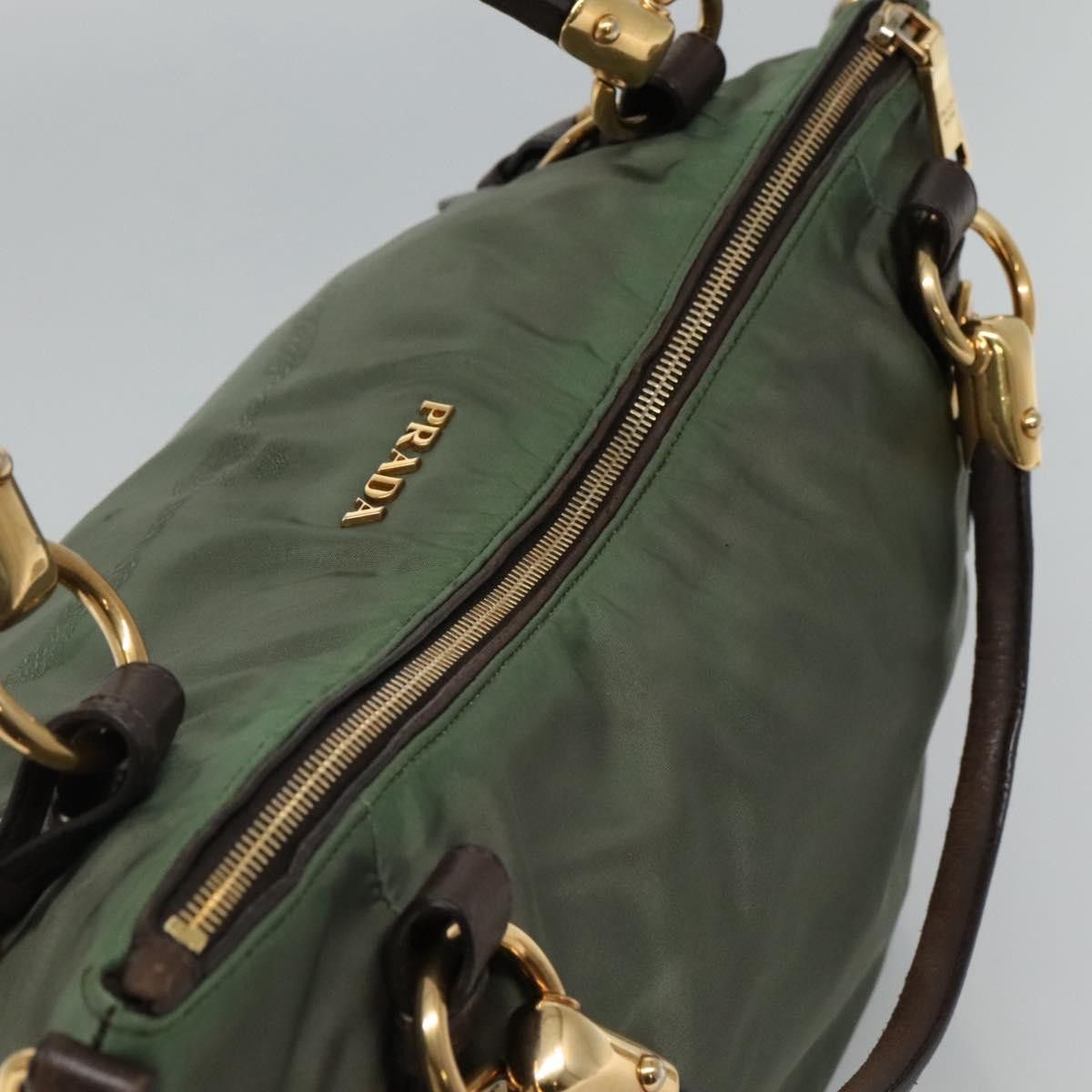 Prada Logo Jacquard Khaki Synthetic Handbag (Pre-Owned) Size ONE SIZE - 11 Thumbnail