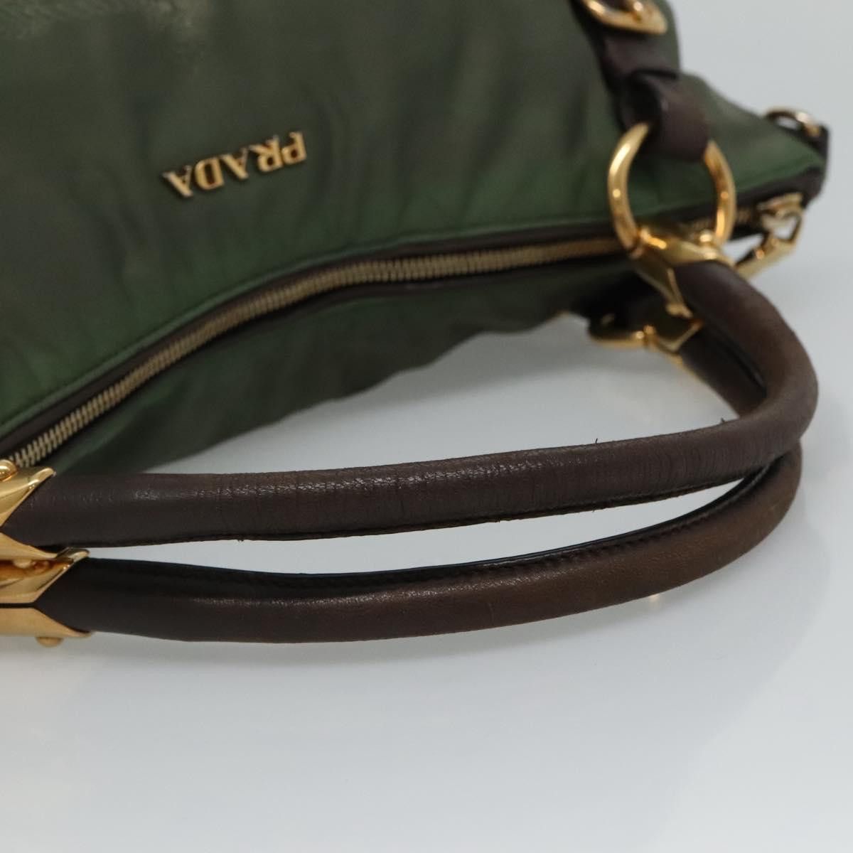 Prada Logo Jacquard Khaki Synthetic Handbag (Pre-Owned) Size ONE SIZE - 5 Thumbnail