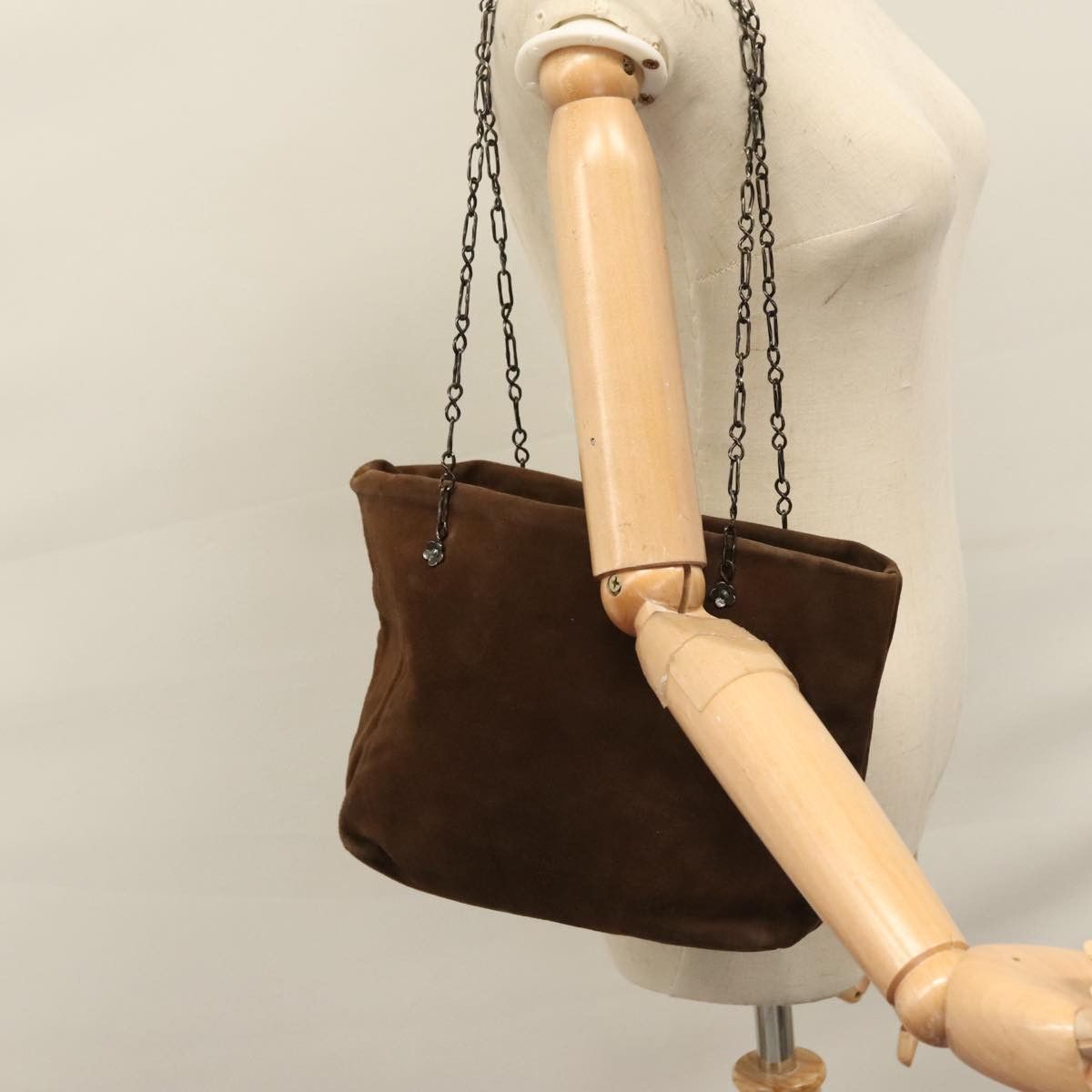 Prada Brown Suede Shoulder Bag (Pre-Owned) Size ONE SIZE - 16 Thumbnail