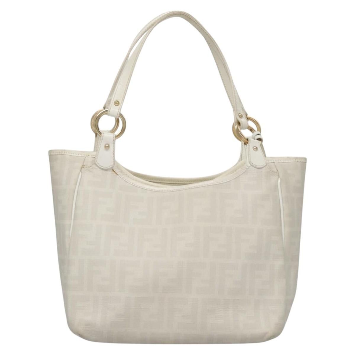 Fendi Zucca White Canvas Handbag (Pre-Owned) Size ONE SIZE - 2 Thumbnail
