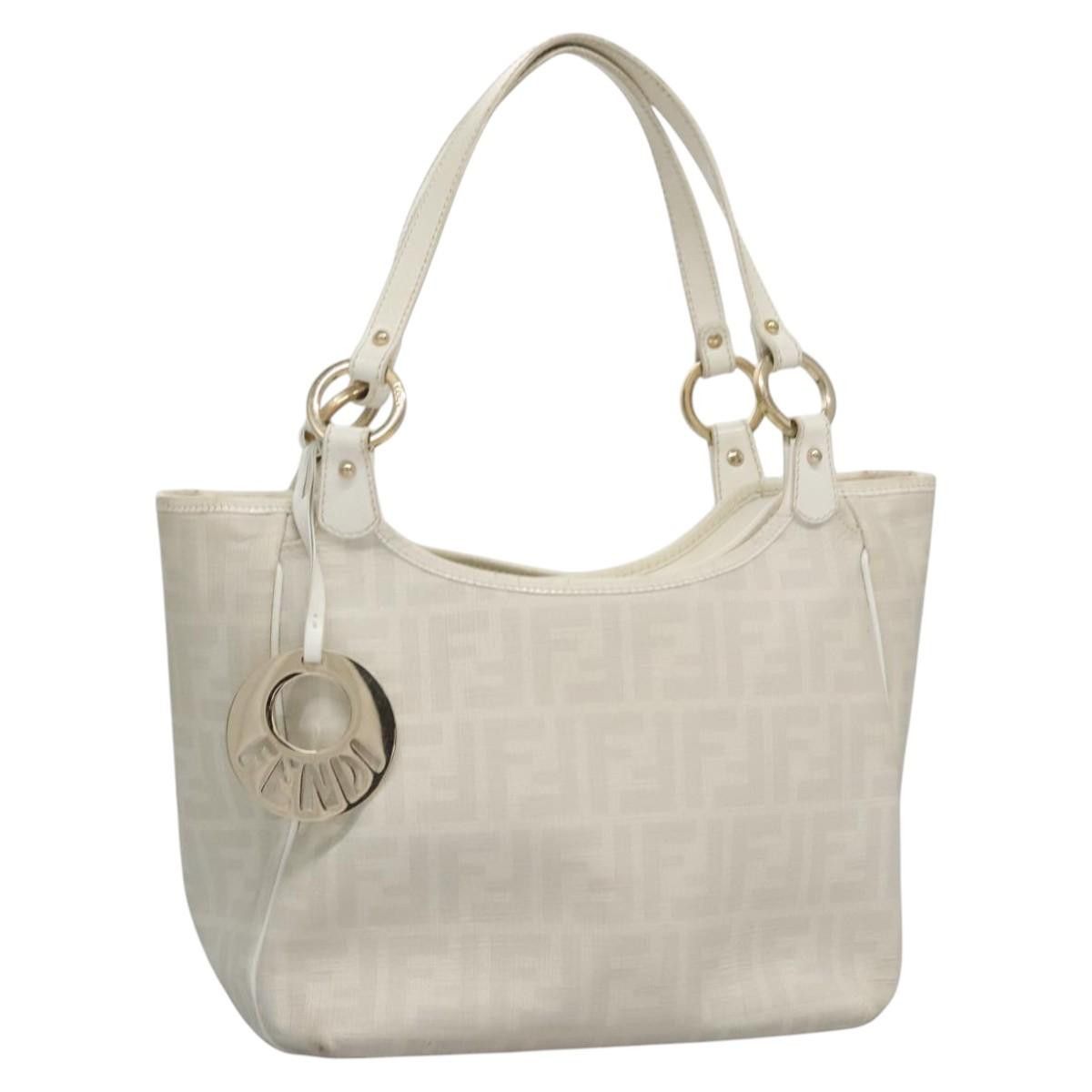 Fendi Zucca White Canvas Handbag (Pre-Owned) Size ONE SIZE - 19 Thumbnail