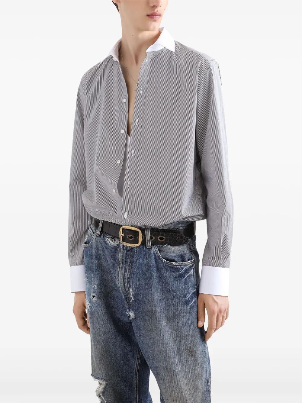 Dolce & Gabbana STRIPED COTTON SHIRT Size US M / EU 48-50 / 2 - 5 Thumbnail