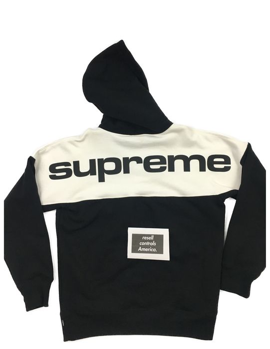 Supreme 17fw Supreme blocked big logo hoodie black white medium