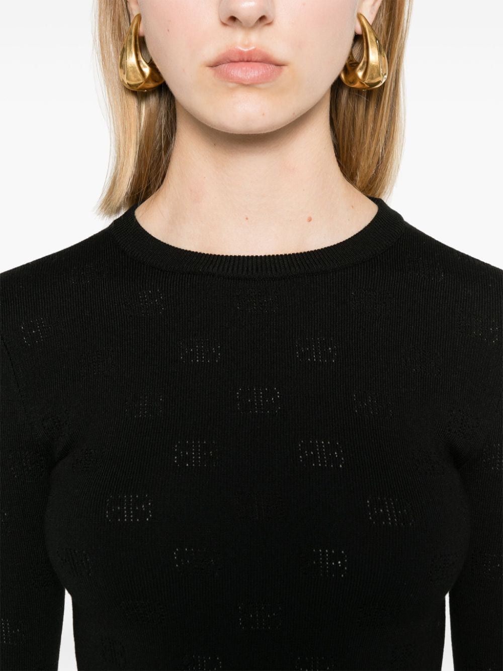 Balenciaga OPEN-KNIT WOOL TOP Size L / US 10 / IT 46 - 4 Thumbnail