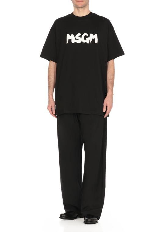 MSGM MSGM Men T-Shirts 3840MM105 25700299 Black Size US L / EU 52-54 / 3 - 3 Thumbnail