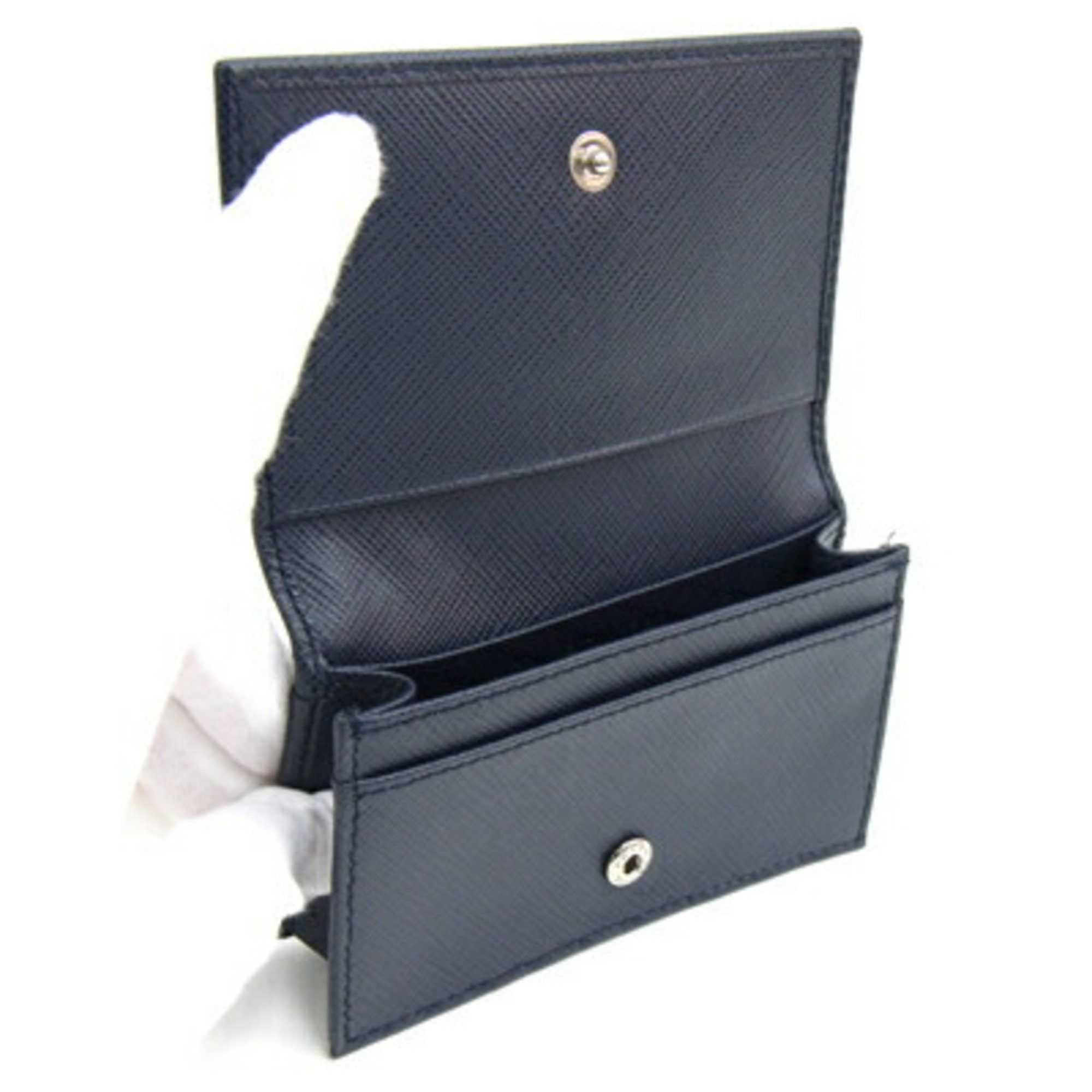 Prada Prada Business Card Holder 2MC122 Navy Leather Case Pass Men's PRADA Size ONE SIZE - 3 Thumbnail