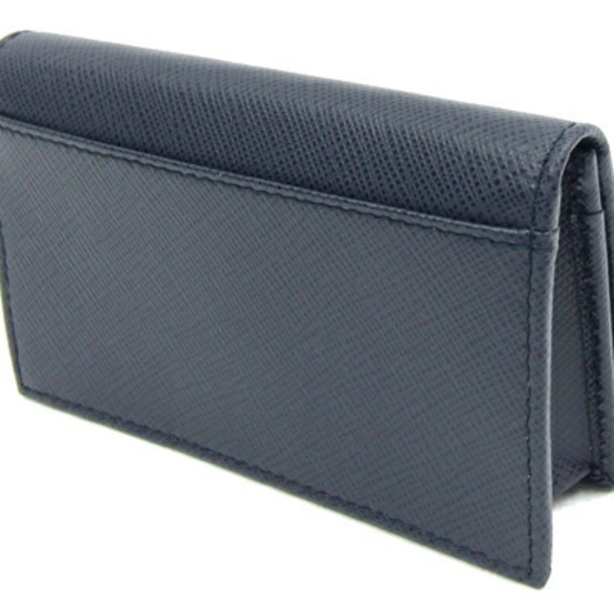 Prada Prada Business Card Holder 2MC122 Navy Leather Case Pass Men's PRADA Size ONE SIZE - 2 Thumbnail