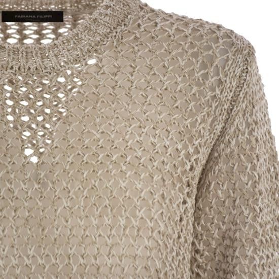 Fabiana Filippi FABIANA FILIPPI Women Sweater MAD275F560 BEIGE Size M / US 6-8 / IT 42-44 - 4 Thumbnail
