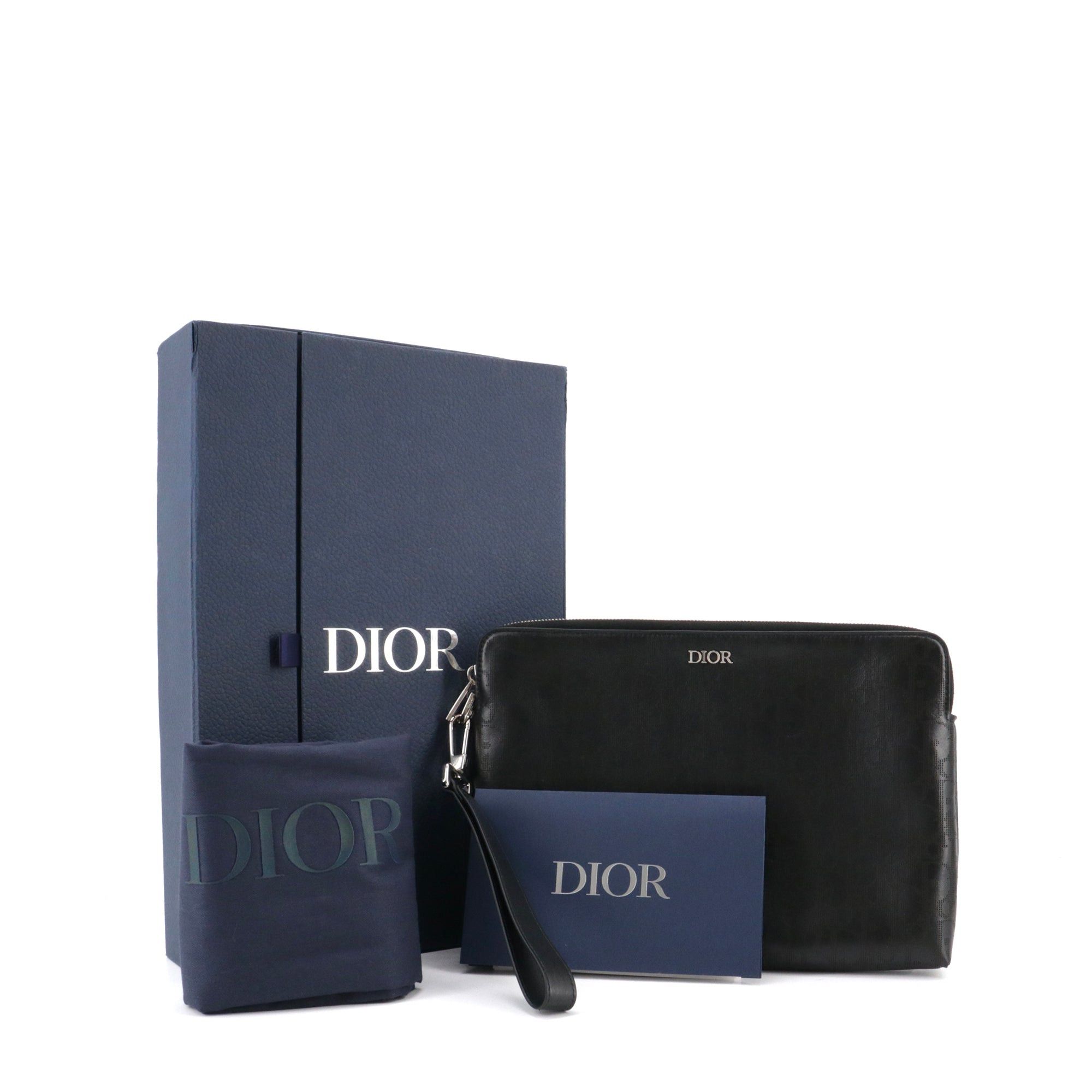 Dior DIOR - Dior Triangle Galaxy clutch in black monogram leather Size ONE SIZE - 9 Thumbnail
