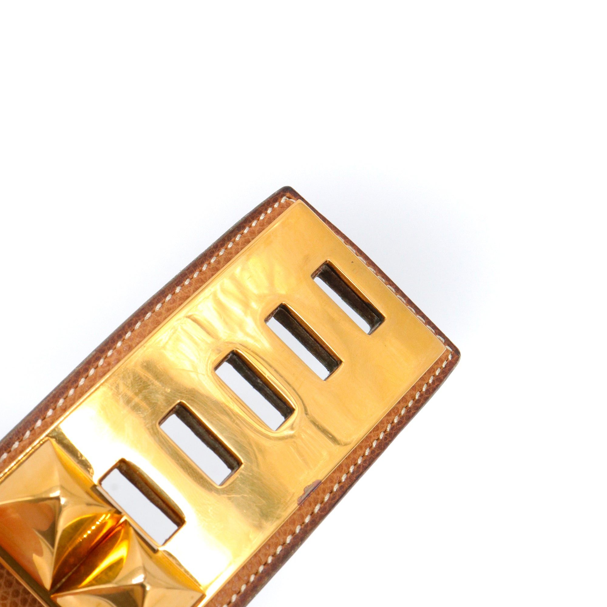 Hermes HERMÈS - Hermès Collier de Chien belt in gold epsom leather (T75) Size ONE SIZE - 5 Thumbnail