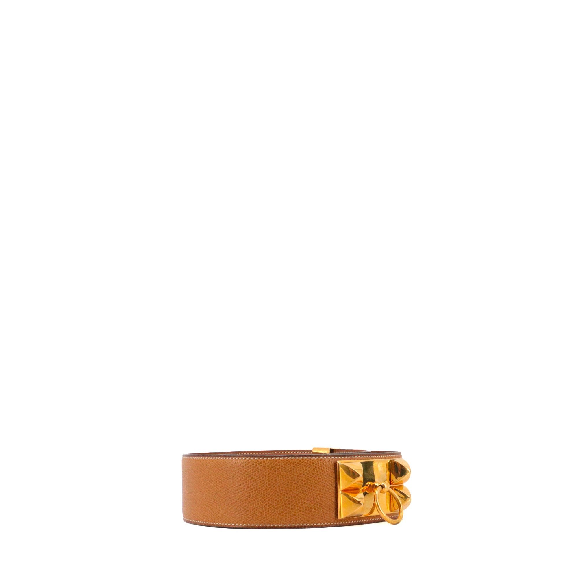 Hermes HERMÈS - Hermès Collier de Chien belt in gold epsom leather (T75) Size ONE SIZE - 2 Thumbnail