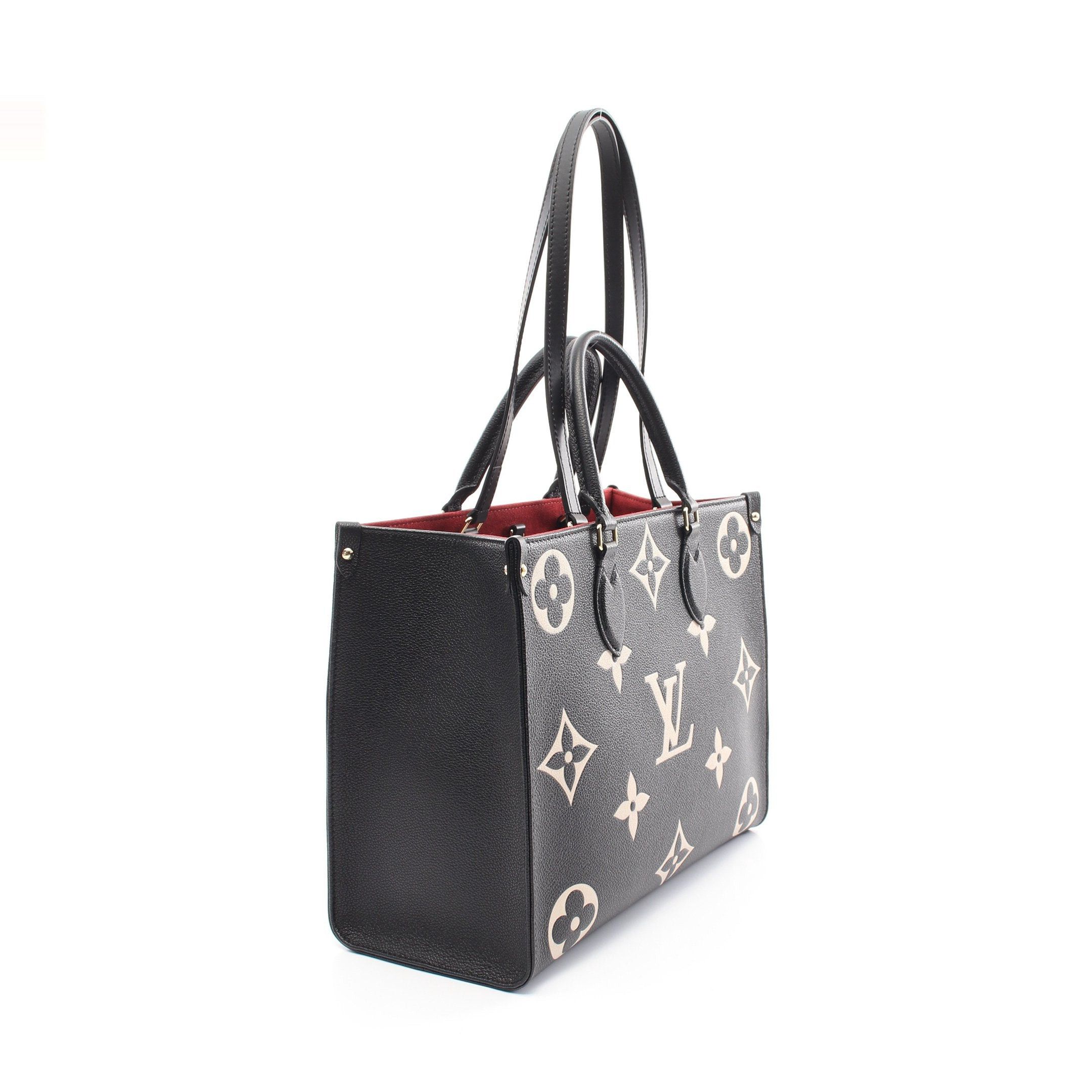 Louis Vuitton Louis Vuitton On-The-Go Mm Bicolor Monogram Empreinte Shoulder Bag Tote Grain Leather Black Beige Size ONE SIZE - 2 Thumbnail
