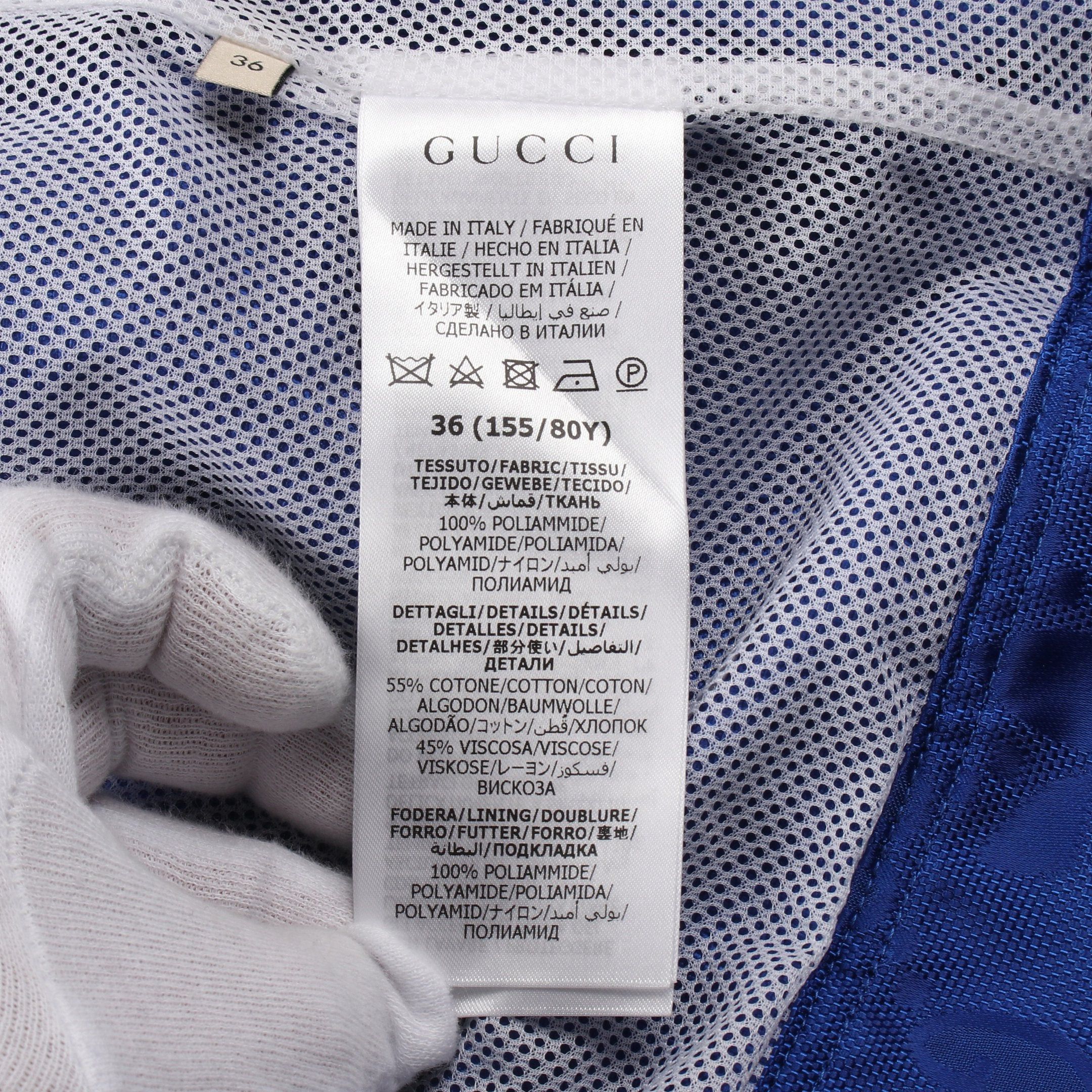 Gucci Gucci Gucci * Adidas Gg Windbreaker Booties Jacket Nylon Blue Size ONE SIZE - 5 Thumbnail