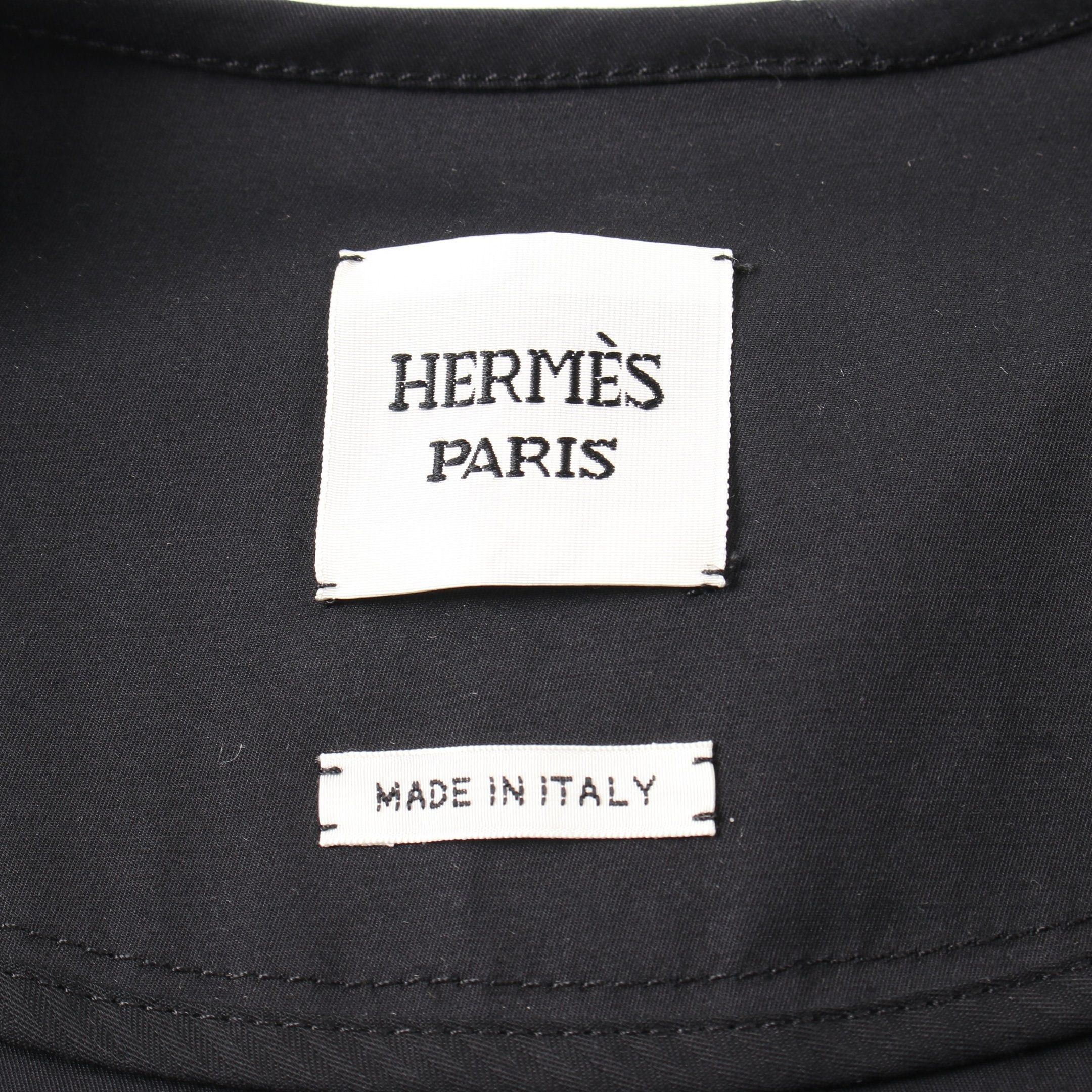 Hermes Hermes Serie Button No-Collar Jacket Cotton Black Quilting Size ONE SIZE - 3 Thumbnail
