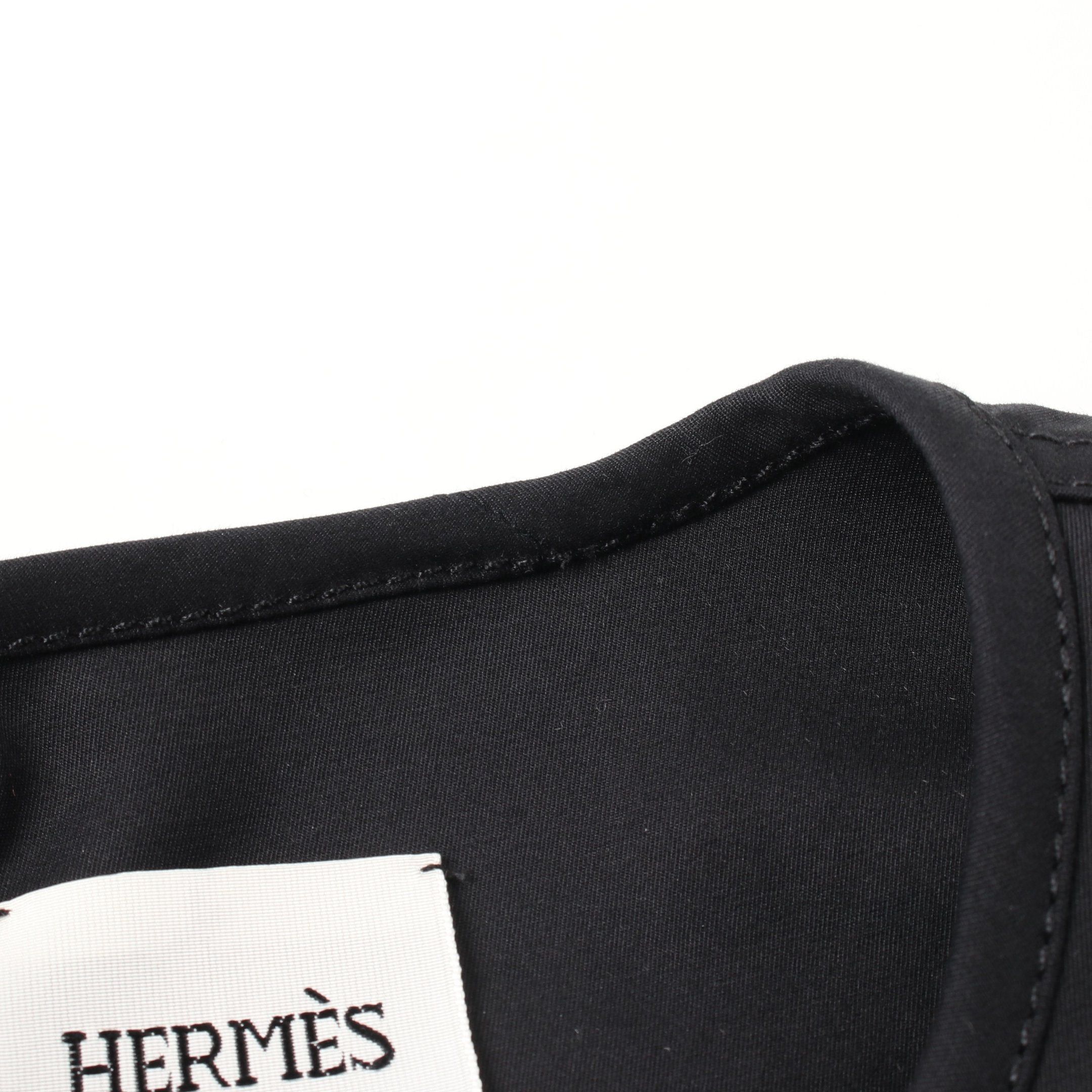 Hermes Hermes Serie Button No-Collar Jacket Cotton Black Quilting Size ONE SIZE - 8 Thumbnail