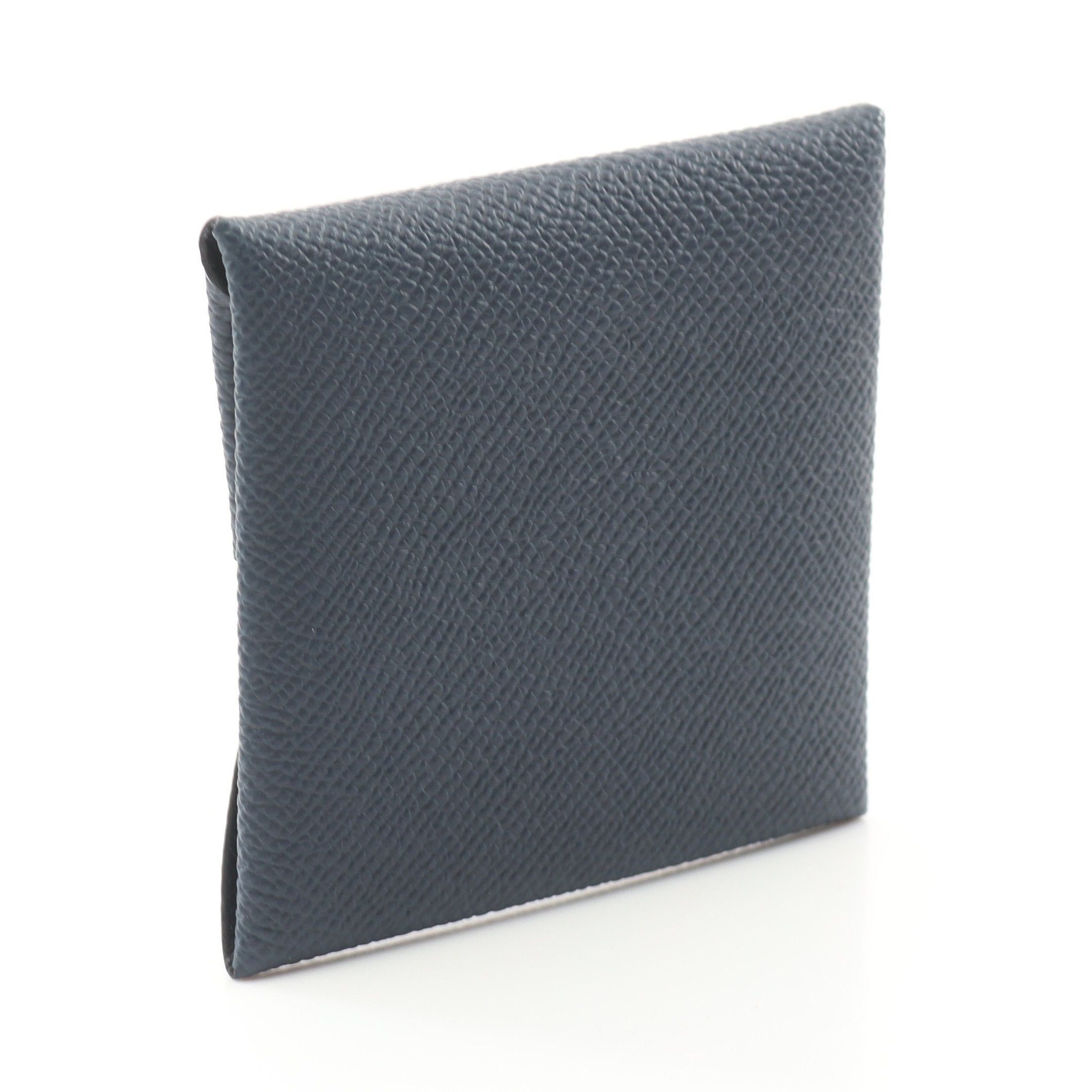 Hermes Hermes Bastia Blue Navy Coin Purse Veau Epsom Silver Hardware Double Engraved Size ONE SIZE - 2 Thumbnail