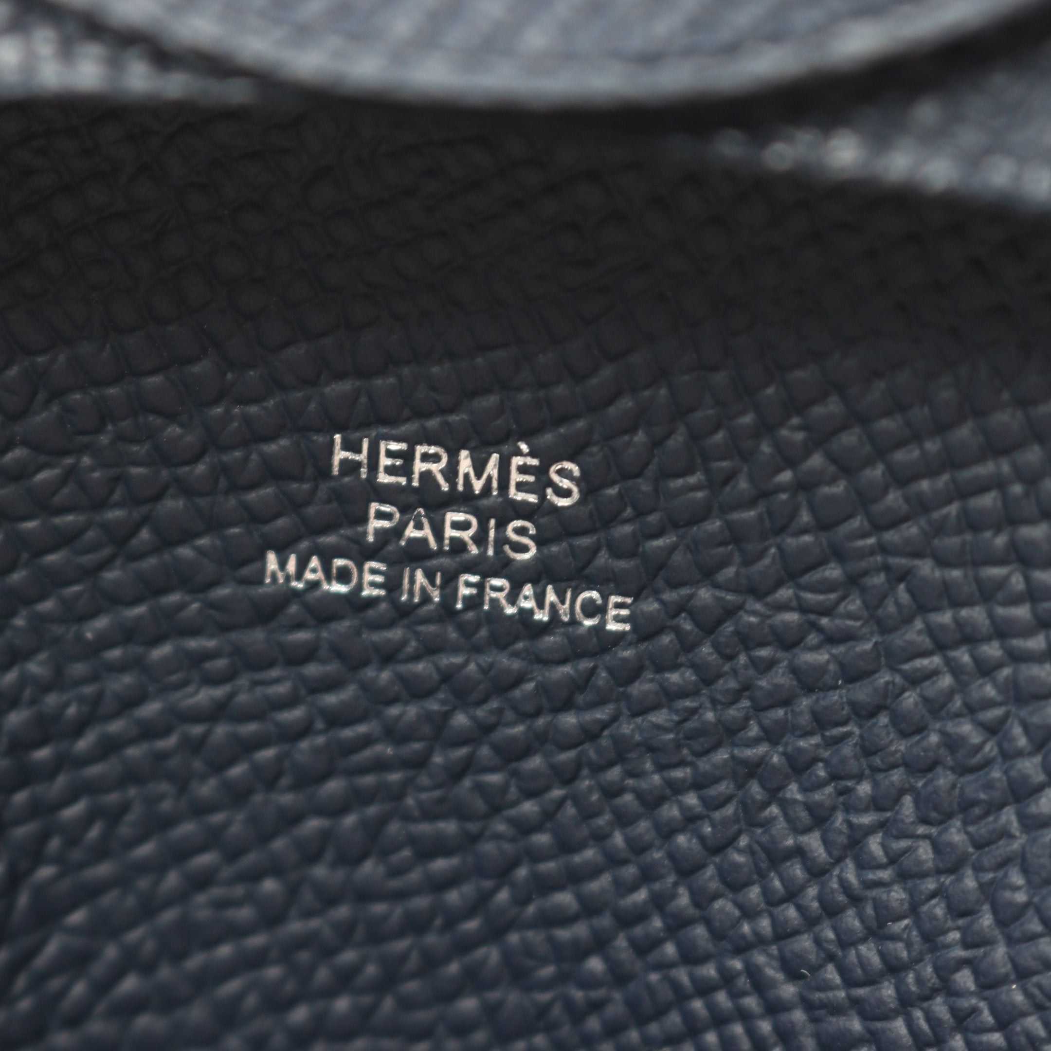 Hermes Hermes Bastia Blue Navy Coin Purse Veau Epsom Silver Hardware Double Engraved Size ONE SIZE - 4 Thumbnail