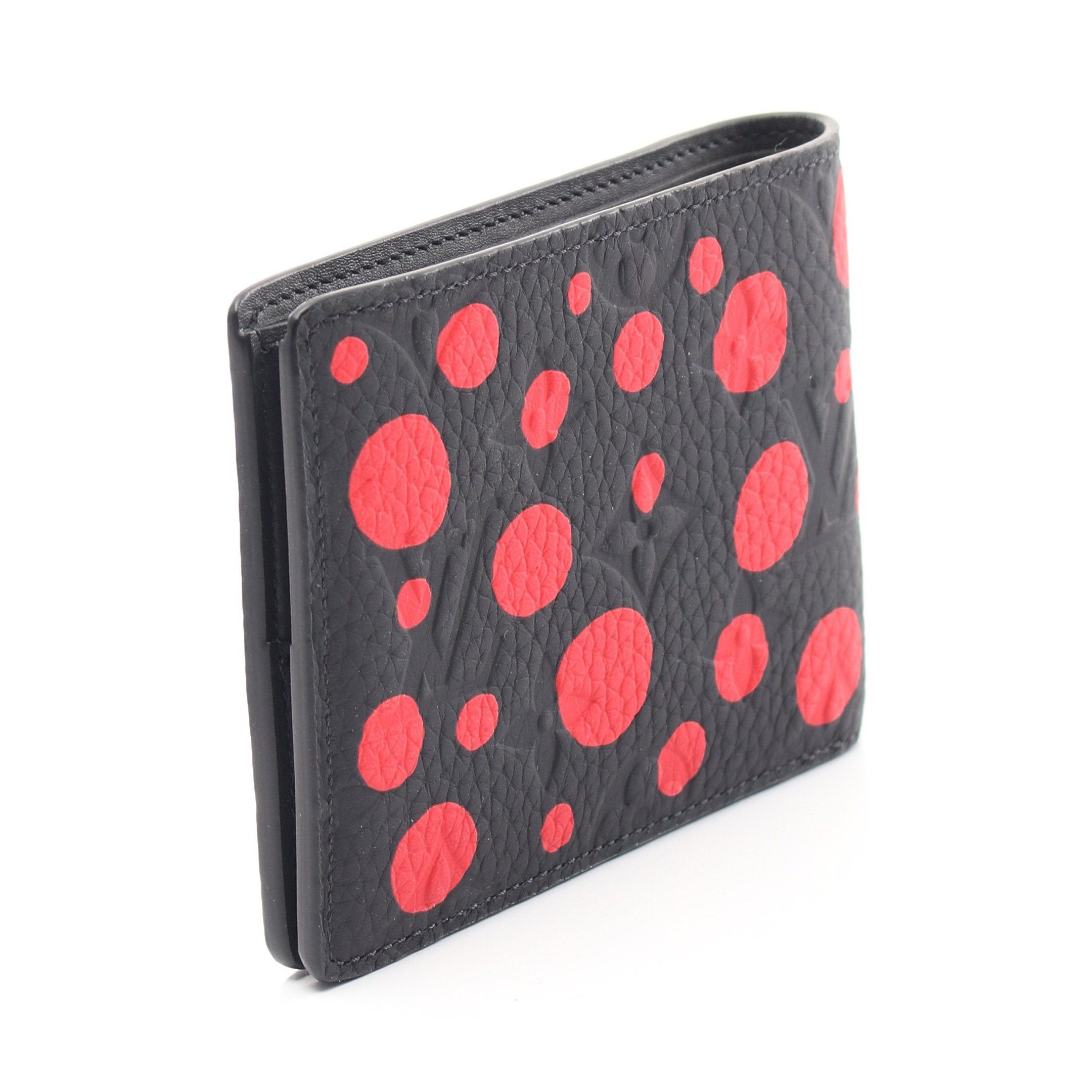 Louis Vuitton Louis Vuitton Louis Vuitton * Yayoi Kusama Portefeuil Slender Infinity Dot Bi-Fold Wallet Leather Black Red Size ONE SIZE - 2 Thumbnail