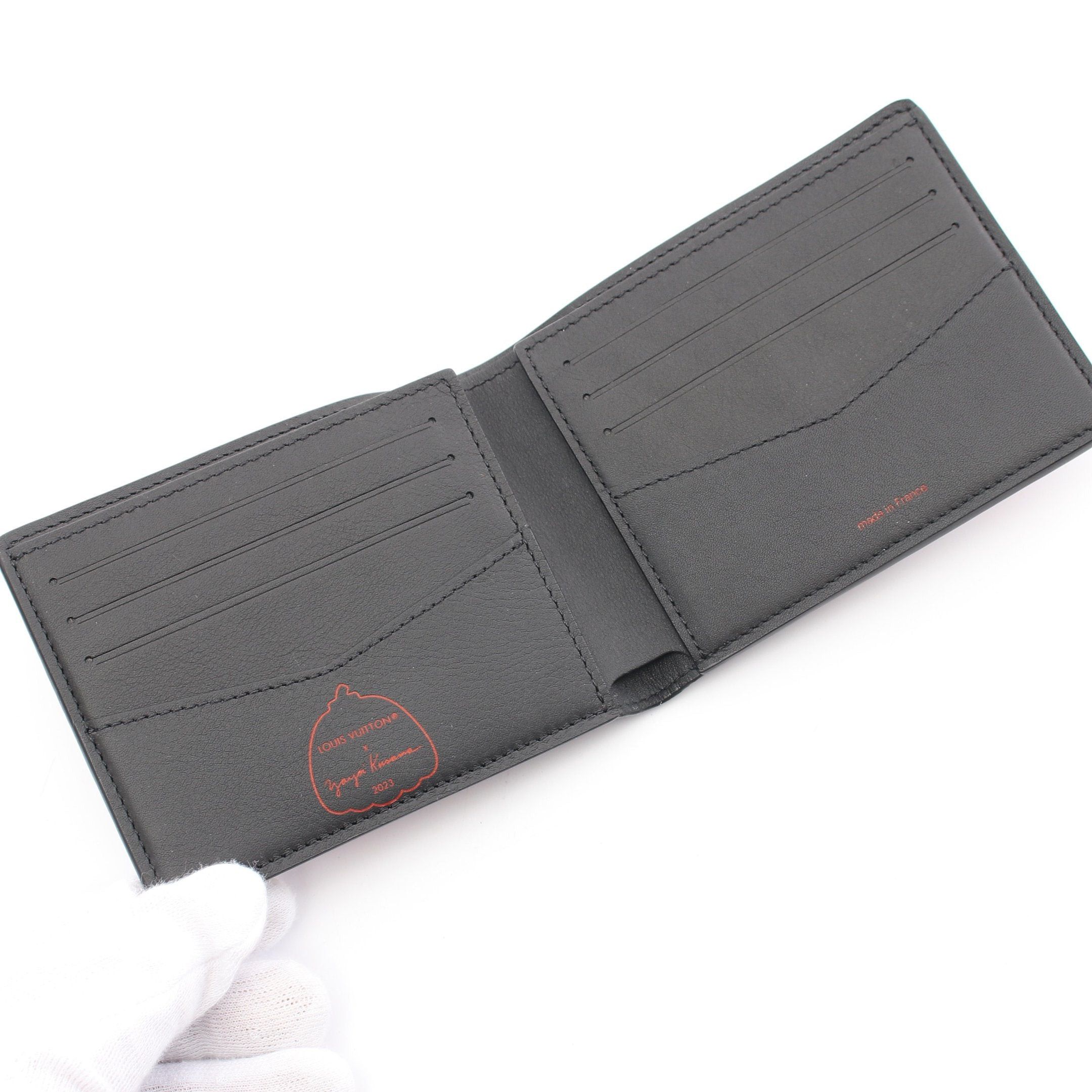 Louis Vuitton Louis Vuitton Louis Vuitton * Yayoi Kusama Portefeuil Slender Infinity Dot Bi-Fold Wallet Leather Black Red Size ONE SIZE - 3 Thumbnail
