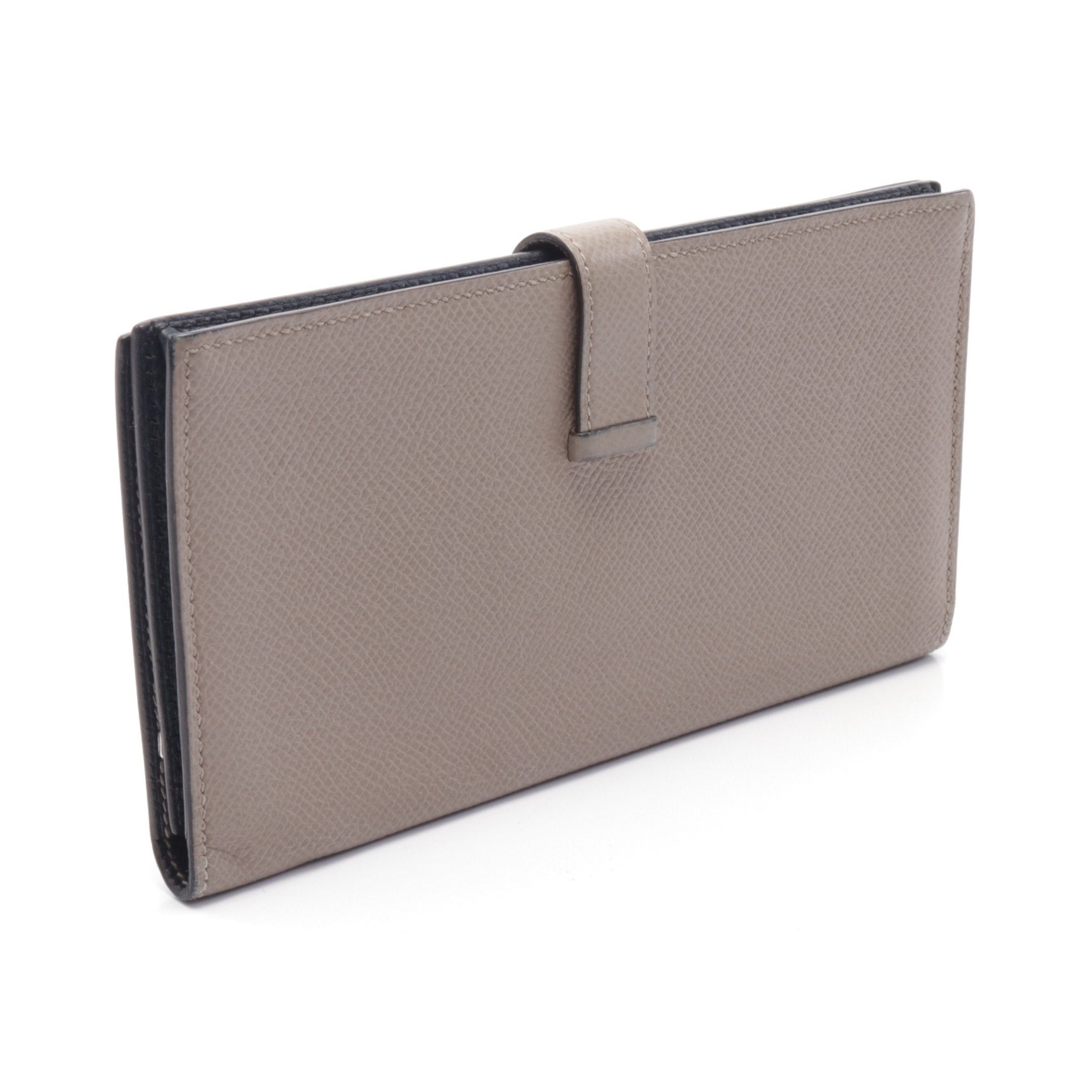 Hermes Hermes Bear Souffle Verso Gris Asphalt Blue Indigo Bi-Fold Long Wallet Veau Epsom Gray Beige Silver Hardware A Stamp Size ONE SIZE - 2 Thumbnail