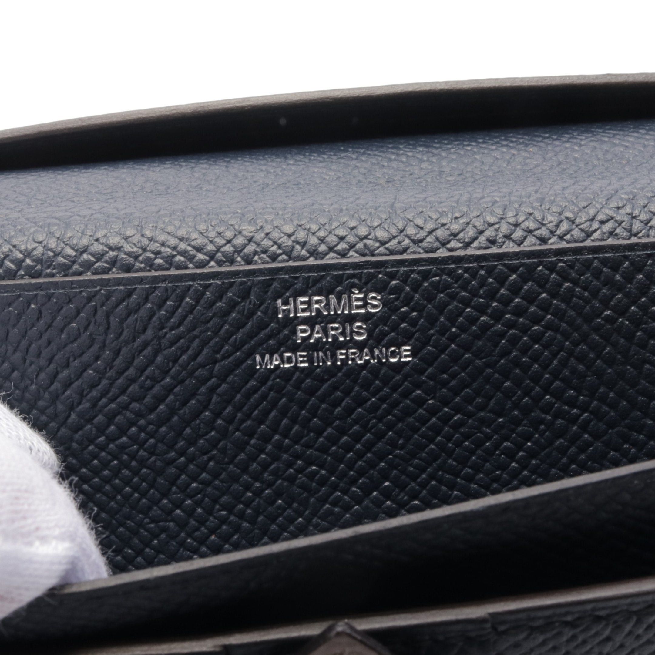 Hermes Hermes Bear Souffle Verso Gris Asphalt Blue Indigo Bi-Fold Long Wallet Veau Epsom Gray Beige Silver Hardware A Stamp Size ONE SIZE - 4 Thumbnail