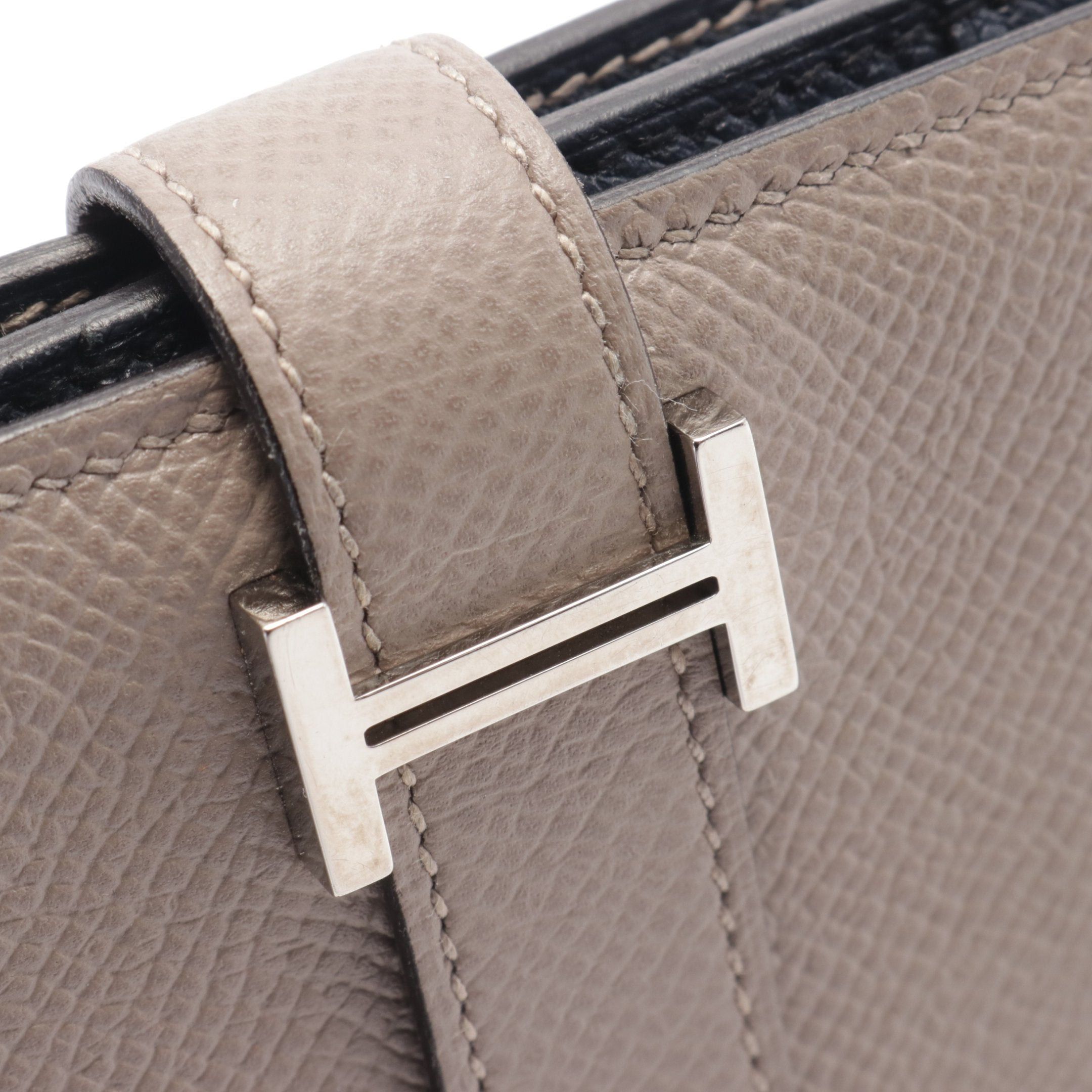 Hermes Hermes Bear Souffle Verso Gris Asphalt Blue Indigo Bi-Fold Long Wallet Veau Epsom Gray Beige Silver Hardware A Stamp Size ONE SIZE - 7 Thumbnail