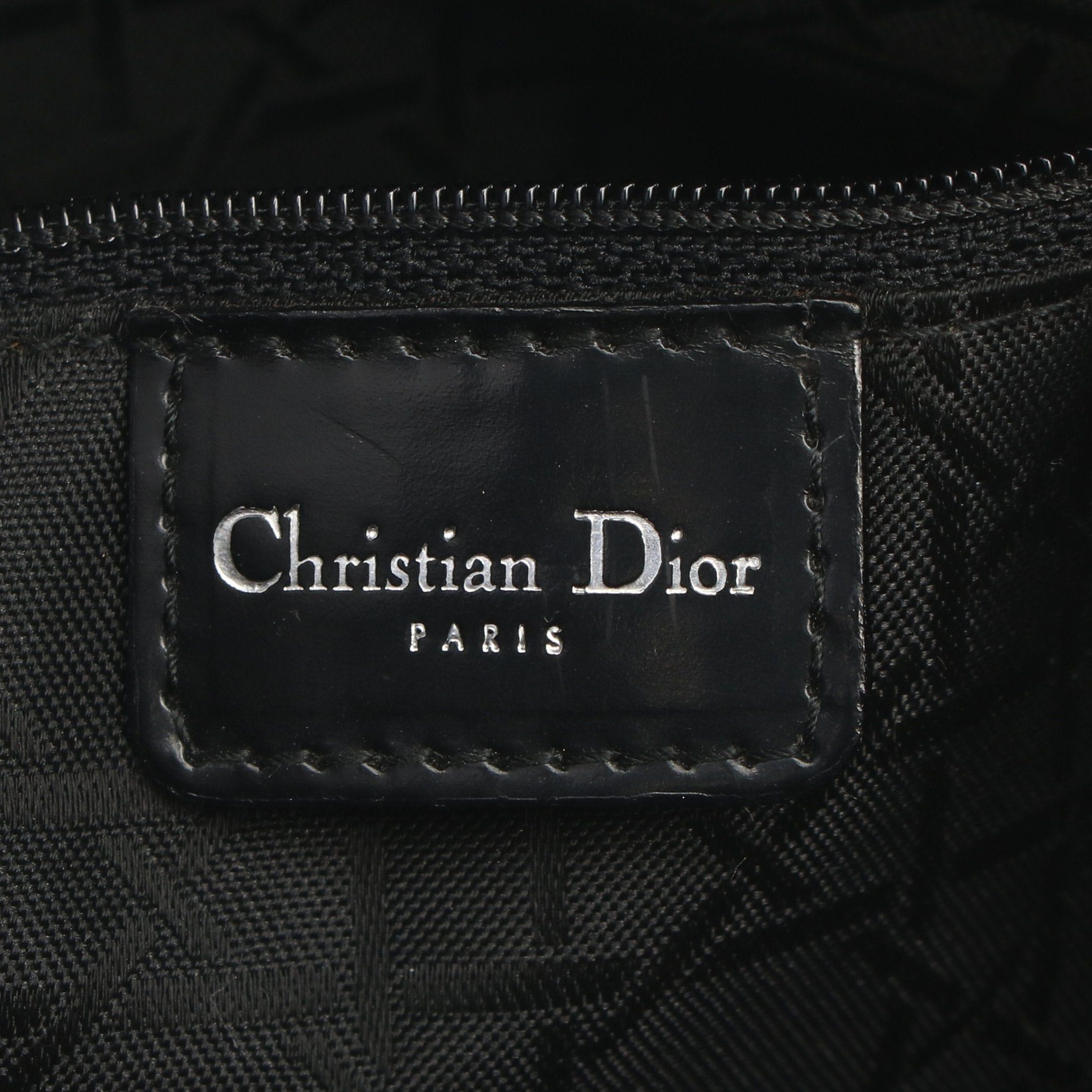 Dior Dior Lady Dior Large Handbag Canvas Patent Leather Black White Houndstooth Size ONE SIZE - 4 Thumbnail