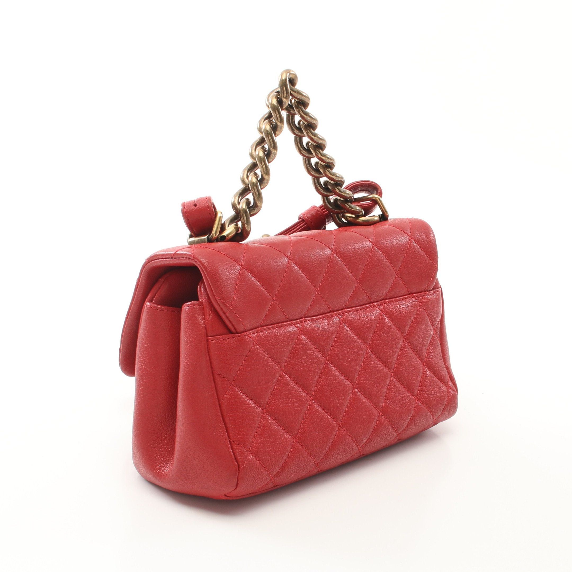 Chanel Chanel Matelasse Chain Handbag Leather Red Gold Hardware Size ONE SIZE - 2 Thumbnail