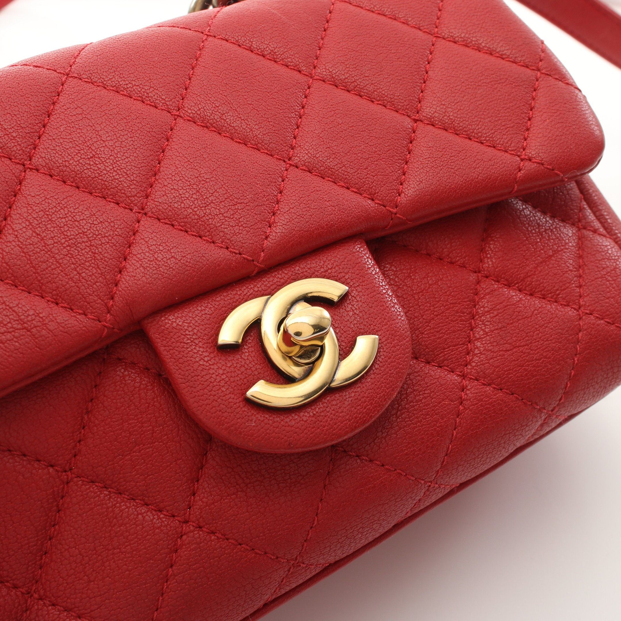 Chanel Chanel Matelasse Chain Handbag Leather Red Gold Hardware Size ONE SIZE - 12 Thumbnail
