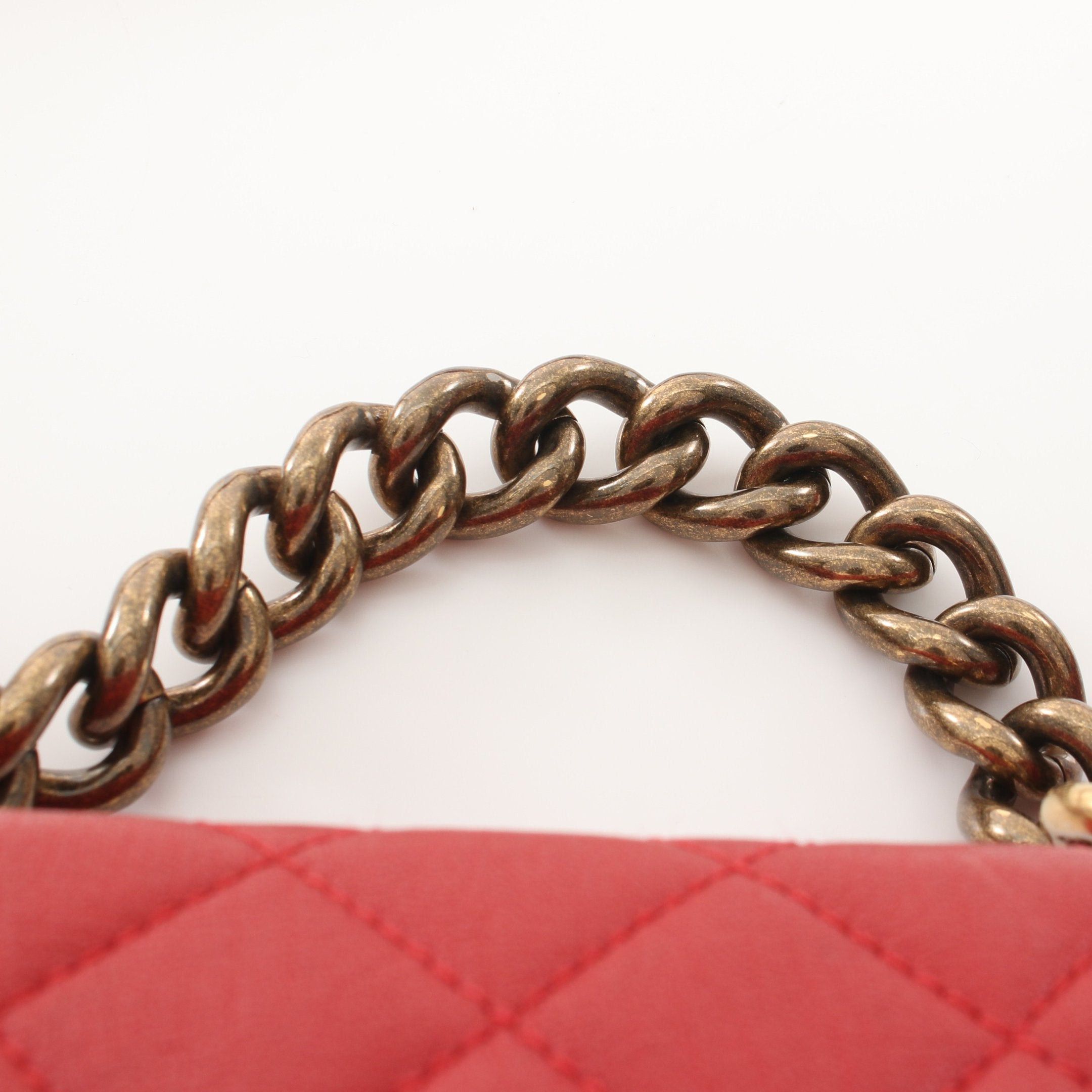Chanel Chanel Matelasse Chain Handbag Leather Red Gold Hardware Size ONE SIZE - 10 Thumbnail