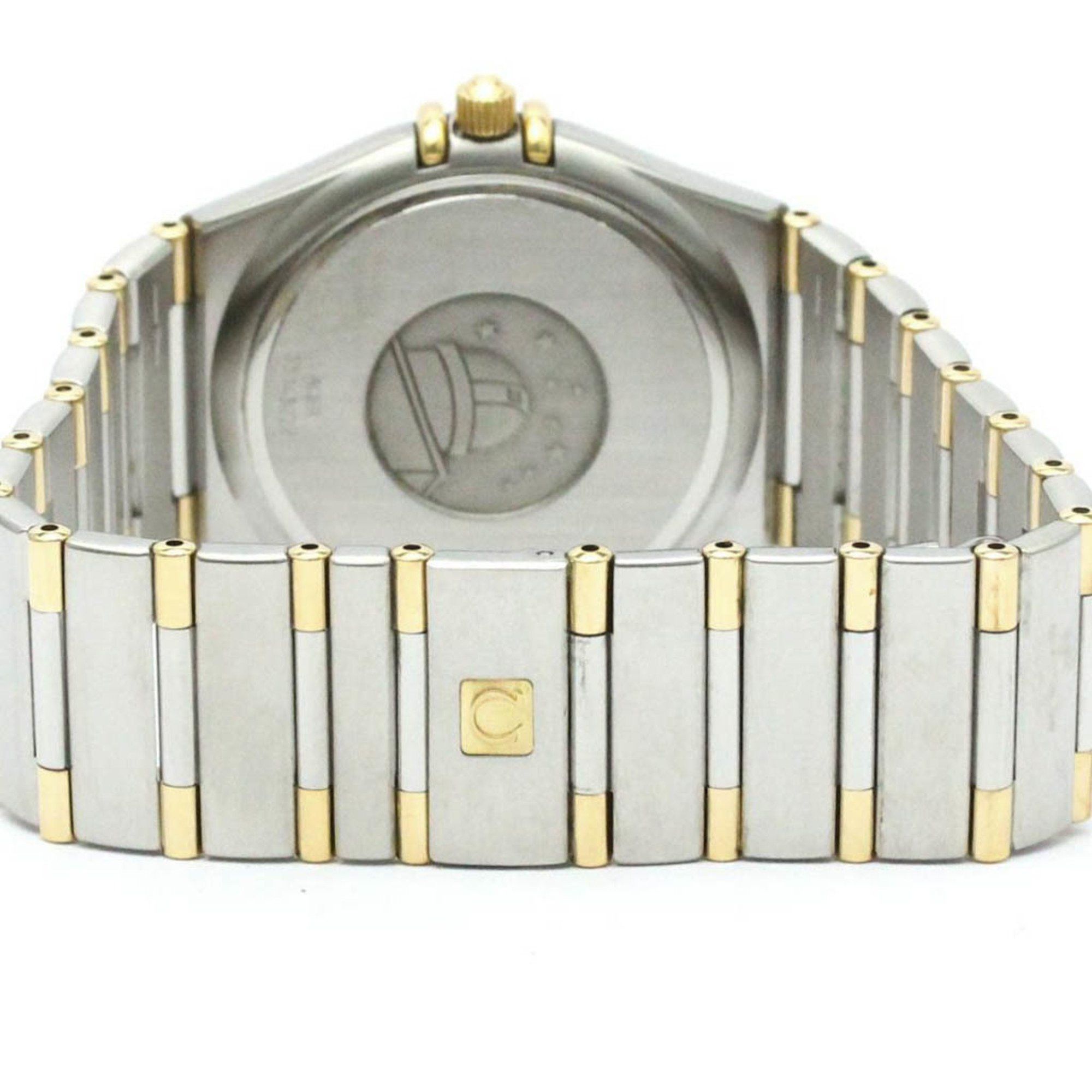Polished OMEGA Constellation 18K Gold Steel Quartz Mens Watch 1312.10 BF580431