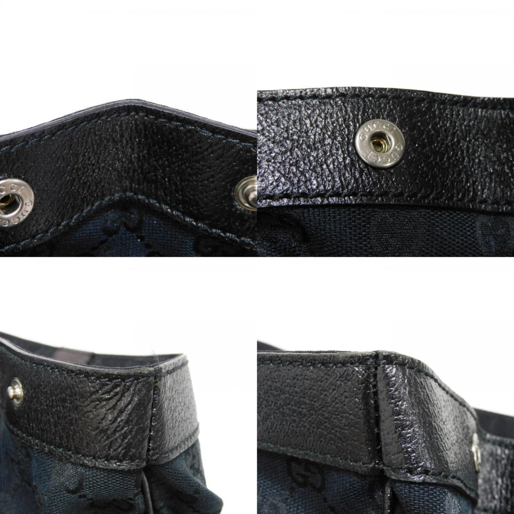 Gucci GUCCI Tote Bag GG Canvas Calf Embossed Leather Patch Black 152601 Men's Size ONE SIZE - 14 Thumbnail