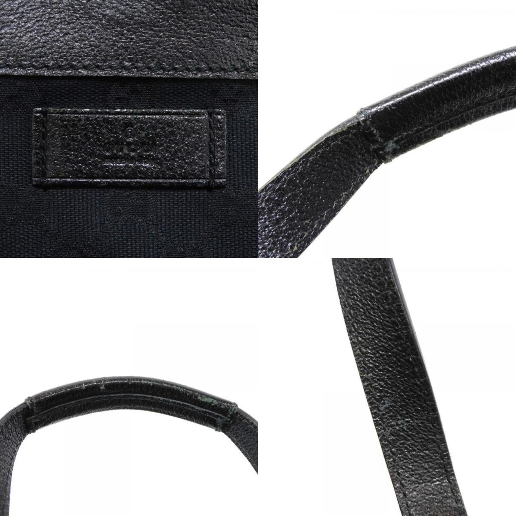Gucci GUCCI Tote Bag GG Canvas Calf Embossed Leather Patch Black 152601 Men's Size ONE SIZE - 16 Thumbnail