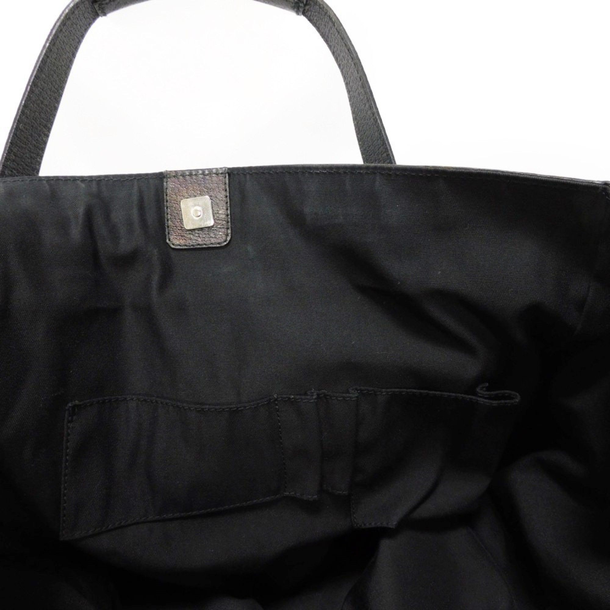 Gucci GUCCI Tote Bag GG Canvas Calf Embossed Leather Patch Black 152601 Men's Size ONE SIZE - 10 Thumbnail