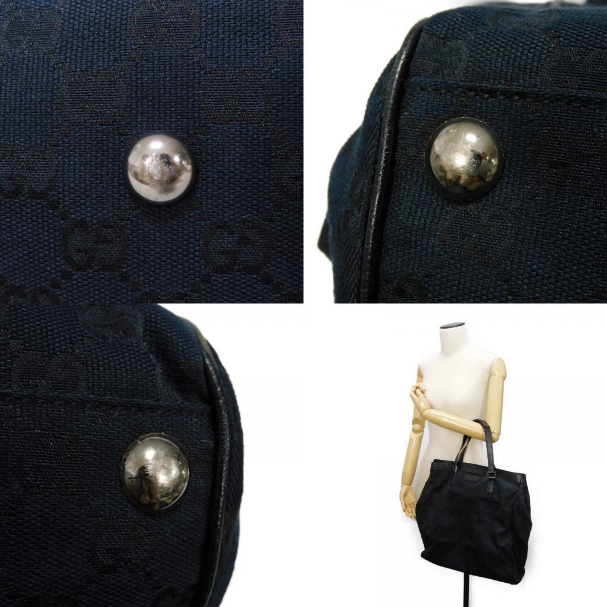 Gucci GUCCI Tote Bag GG Canvas Calf Embossed Leather Patch Black 152601 Men's Size ONE SIZE - 20 Thumbnail