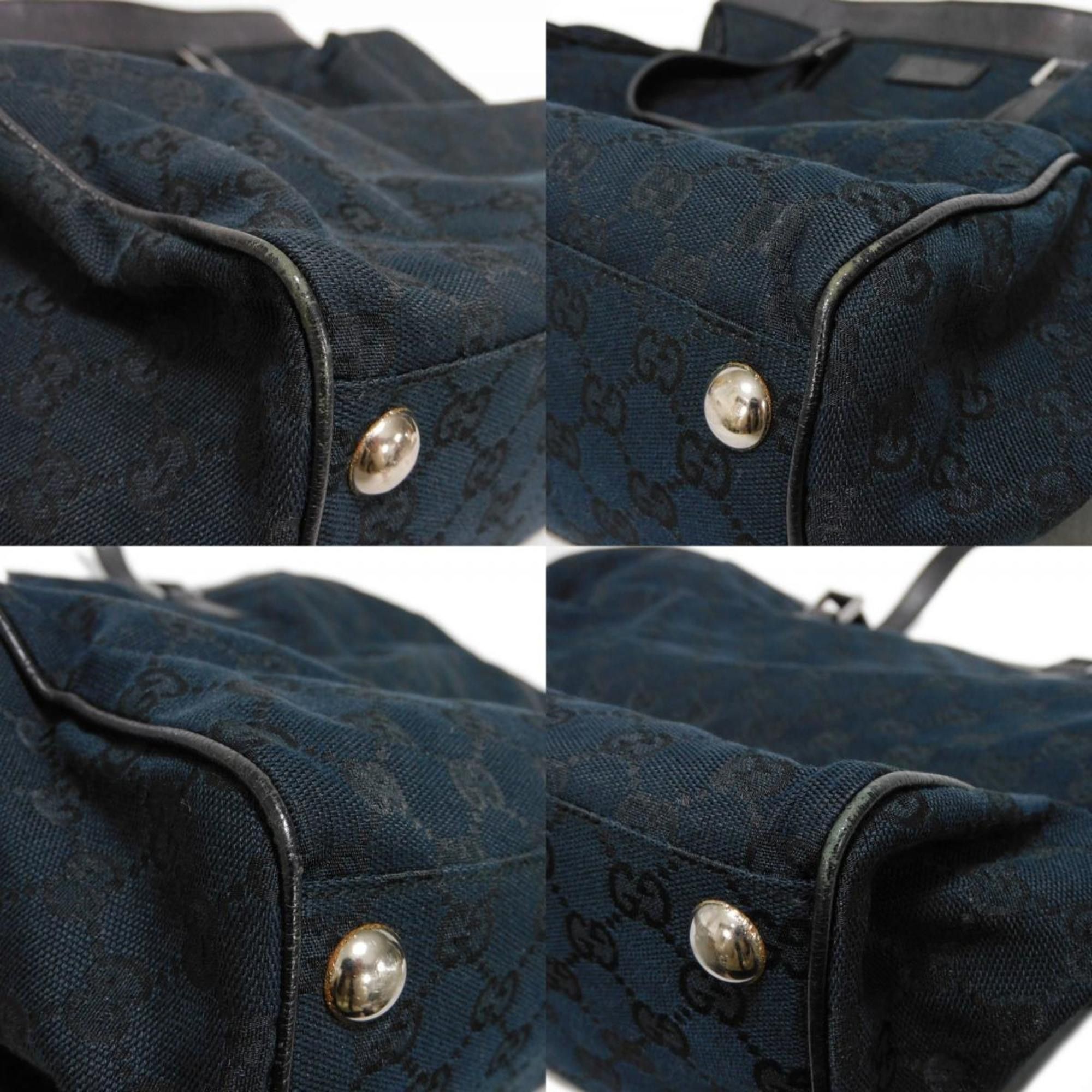 Gucci GUCCI Tote Bag GG Canvas Calf Embossed Leather Patch Black 152601 Men's Size ONE SIZE - 19 Thumbnail