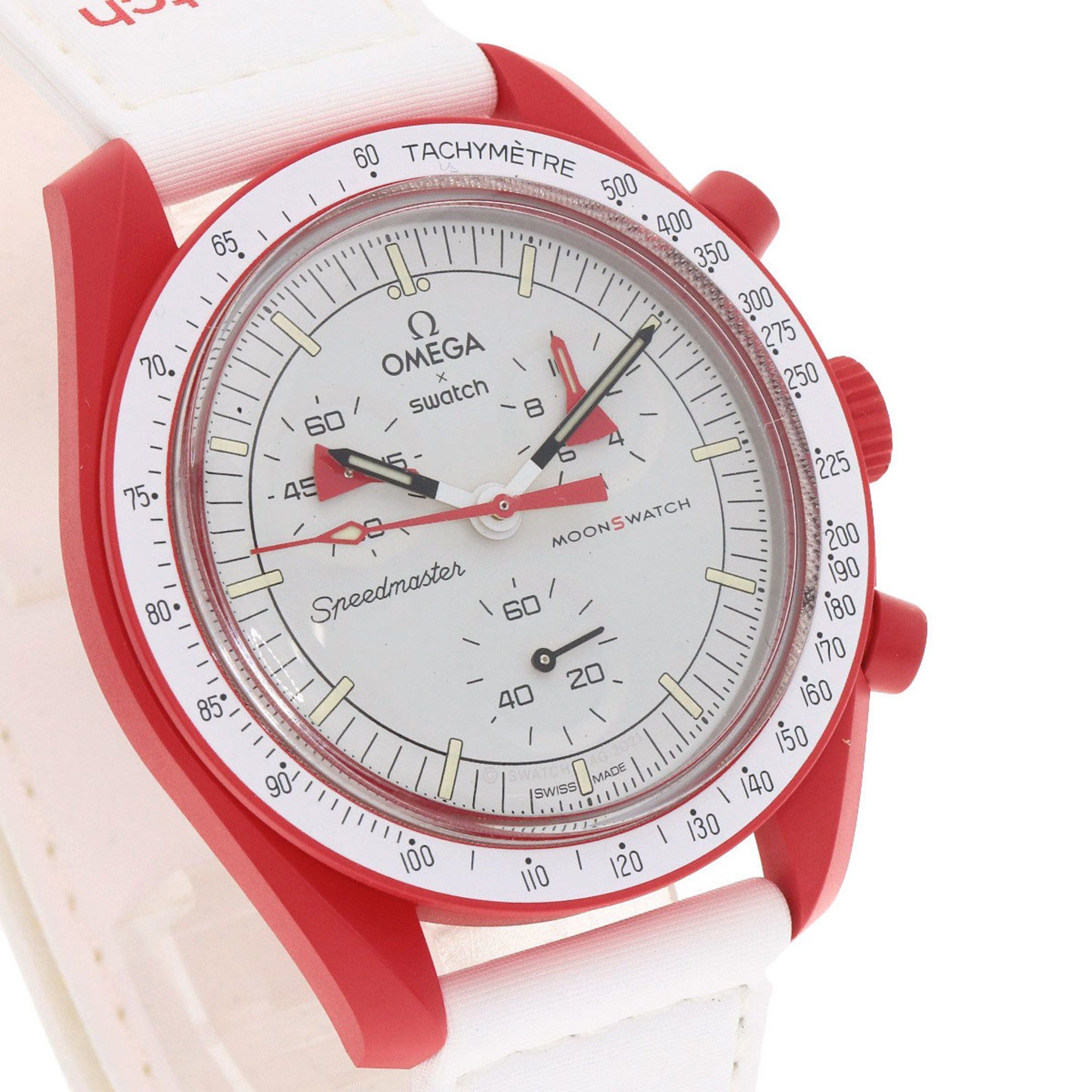 Swatch Swatch S033R100 MISSON TO MARS Omega collaboration watch ceramic nylon men's Size ONE SIZE - 4 Thumbnail