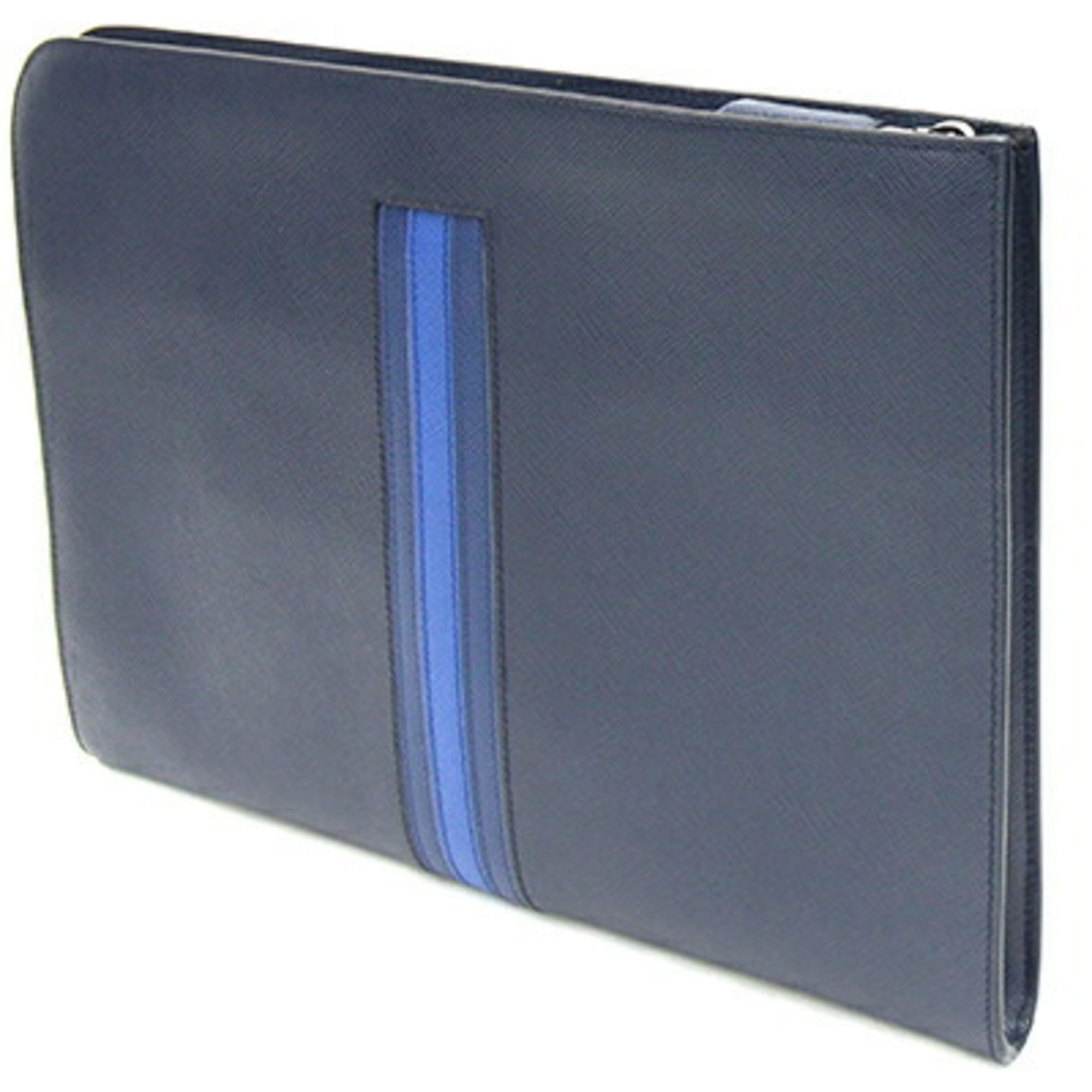 Prada Prada Clutch Bag AV5841 Navy Leather Second Document Case L-Shaped Men's PRADA Size ONE SIZE - 2 Thumbnail