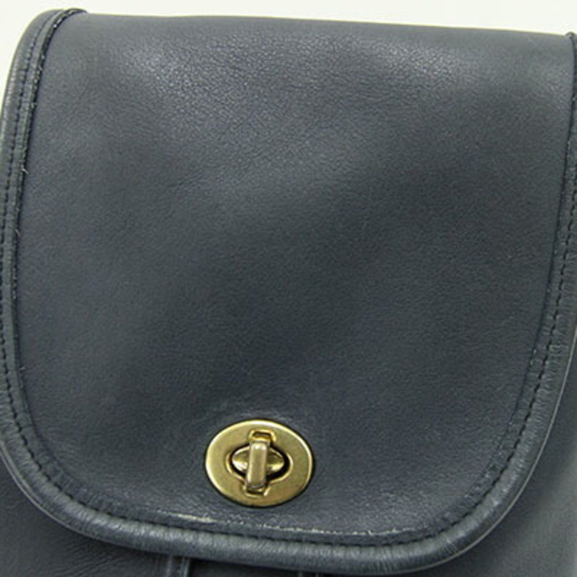 Coach Coach Backpack 9960 Navy Leather Old Women's Turnlock COACH Size ONE SIZE - 5 Thumbnail