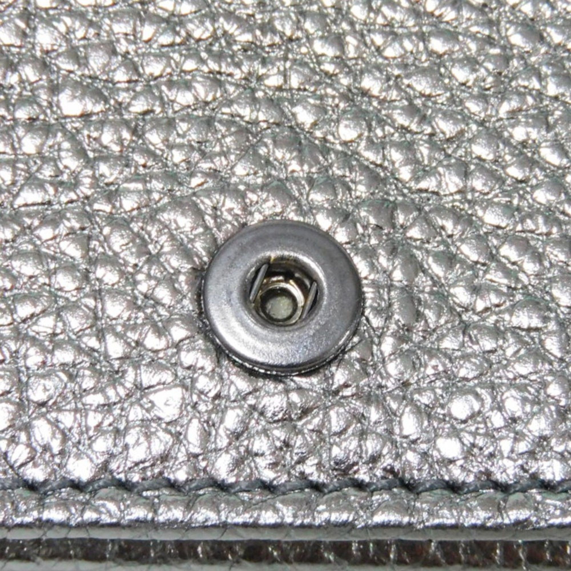 Jimmy Choo JIMMY CHOO Card Case Nello Embossed Metallic Grainy Calfskin Silver Star Studs Gunmetal NELLO UUR Men's Women's Size ONE SIZE - 7 Thumbnail