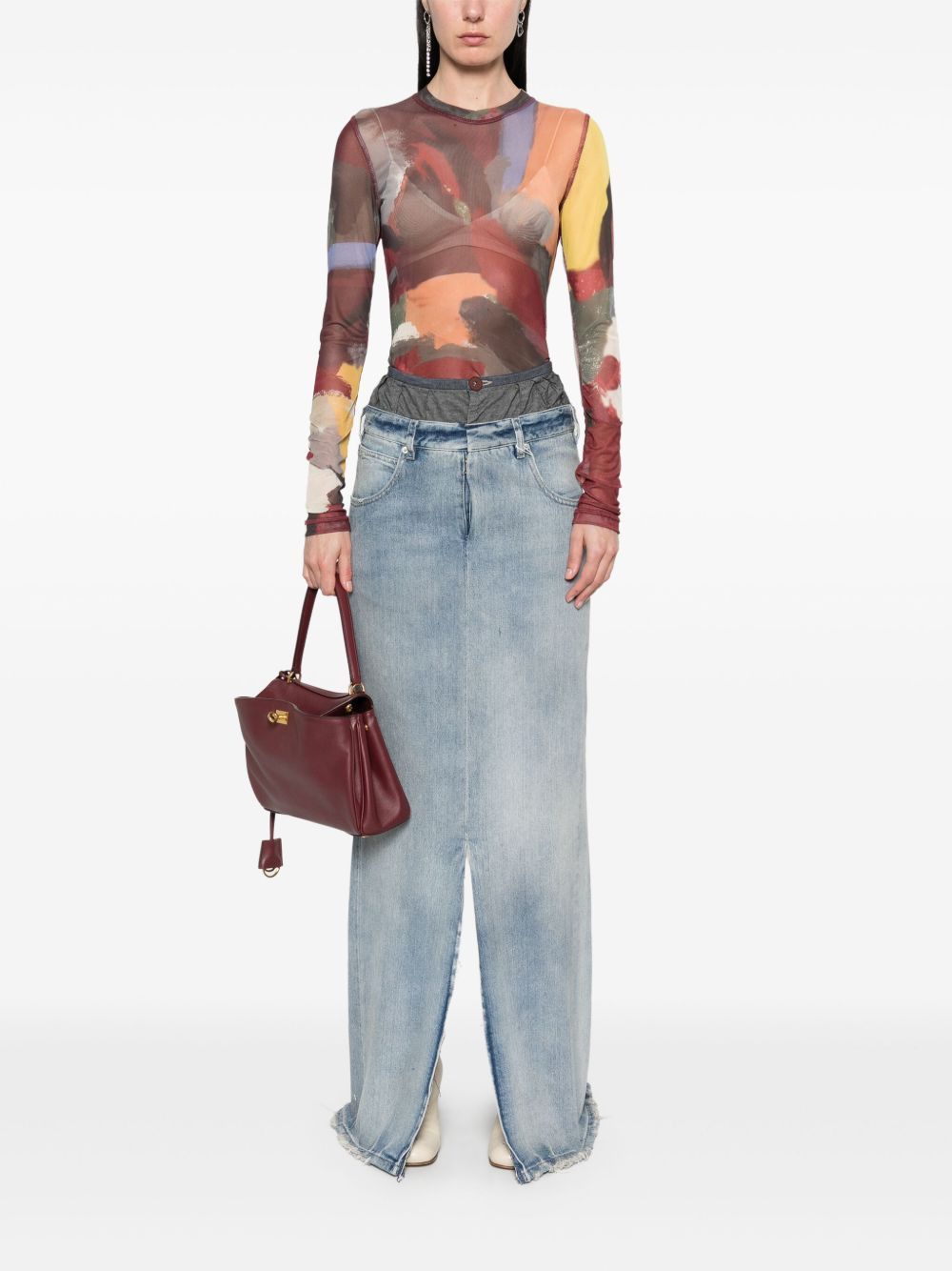 Maison Margiela DENIM COTTON MAXI SKIRT Size 28" / US 6 / IT 42 - 2 Thumbnail