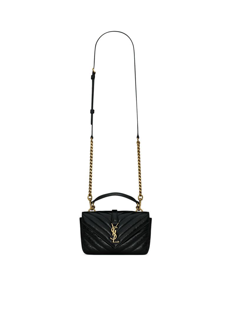 Saint Laurent Paris COLLEGE MINI CHAIN BAG IN SHINY CRAQUELÉ LEATHER Size ONE SIZE - 5 Thumbnail
