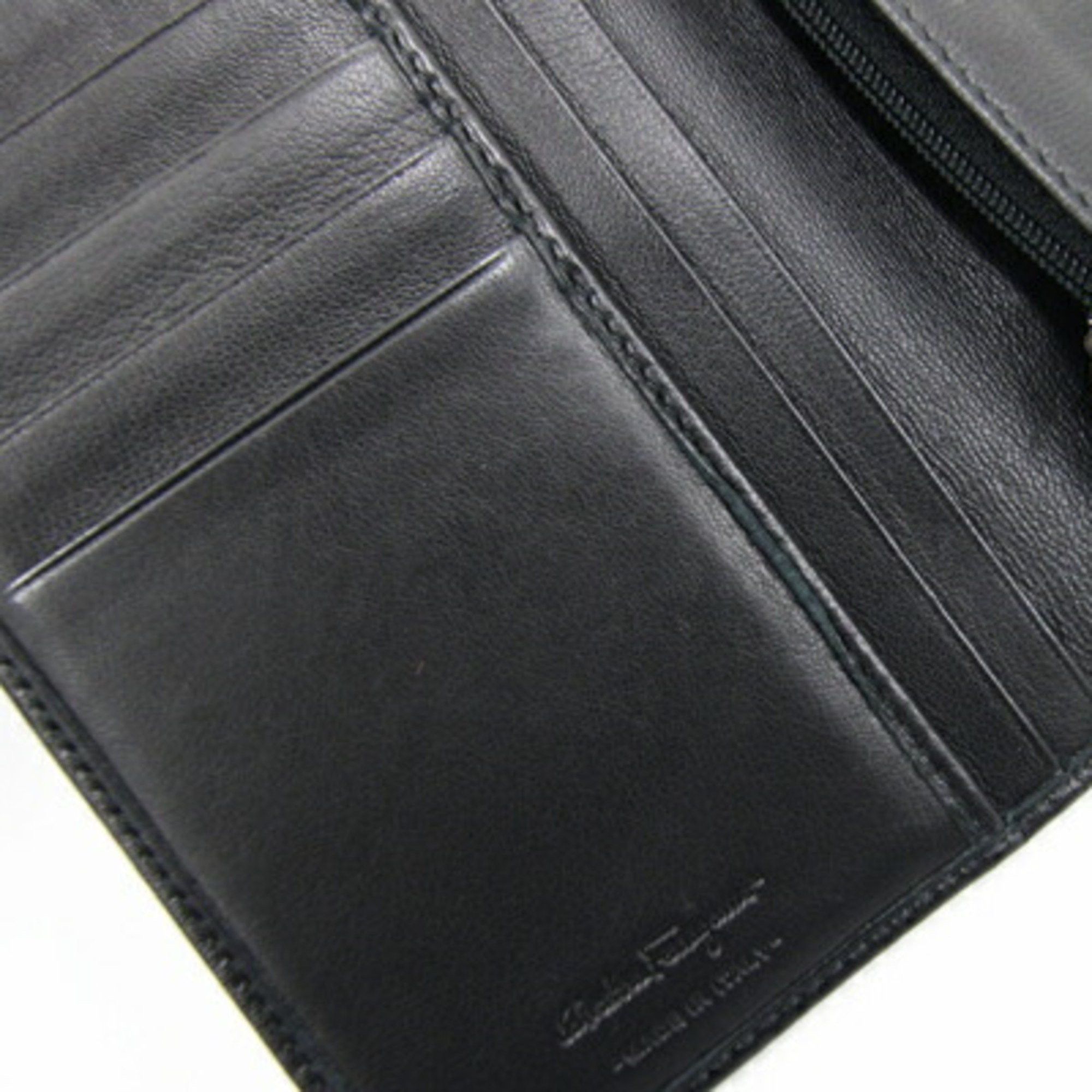 Salvatore Ferragamo Salvatore Ferragamo Bi-fold Long Wallet 659156 Black Leather Men's Size ONE SIZE - 7 Thumbnail
