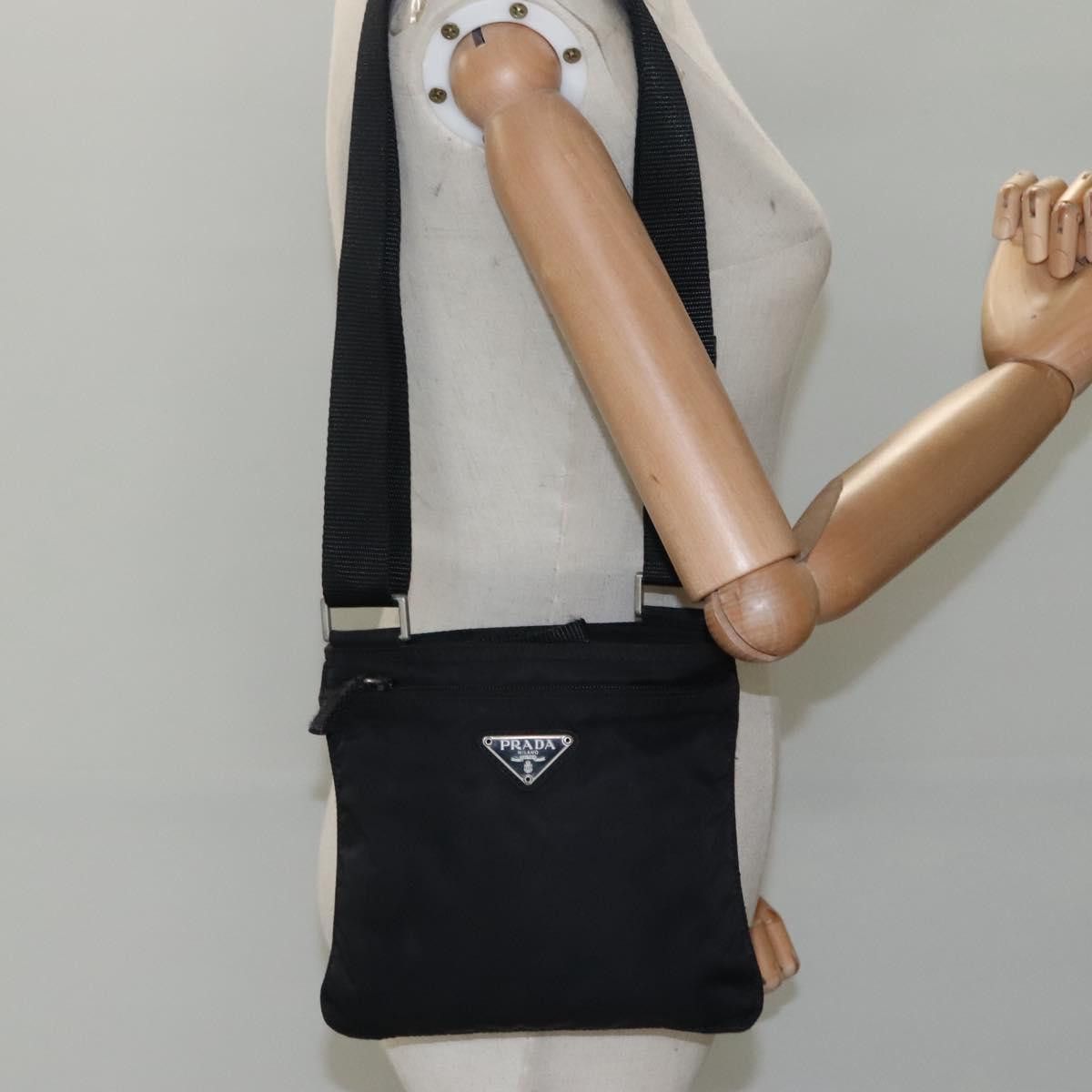 Prada Tessuto Black Synthetic Shoulder Bag (Pre-Owned) Size ONE SIZE - 12 Thumbnail