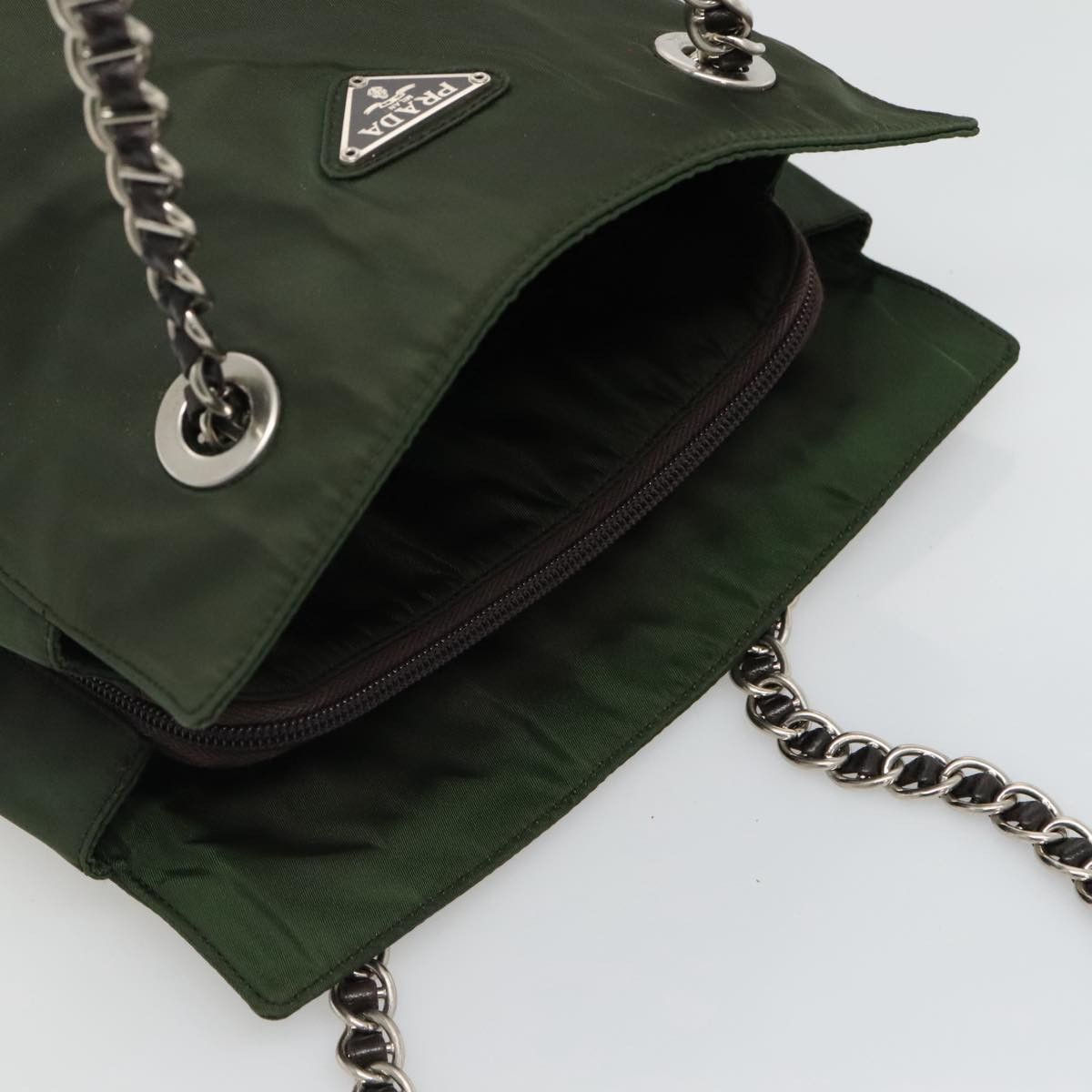 Prada Tessuto Khaki Synthetic Shoulder Bag (Pre-Owned) Size ONE SIZE - 14 Thumbnail