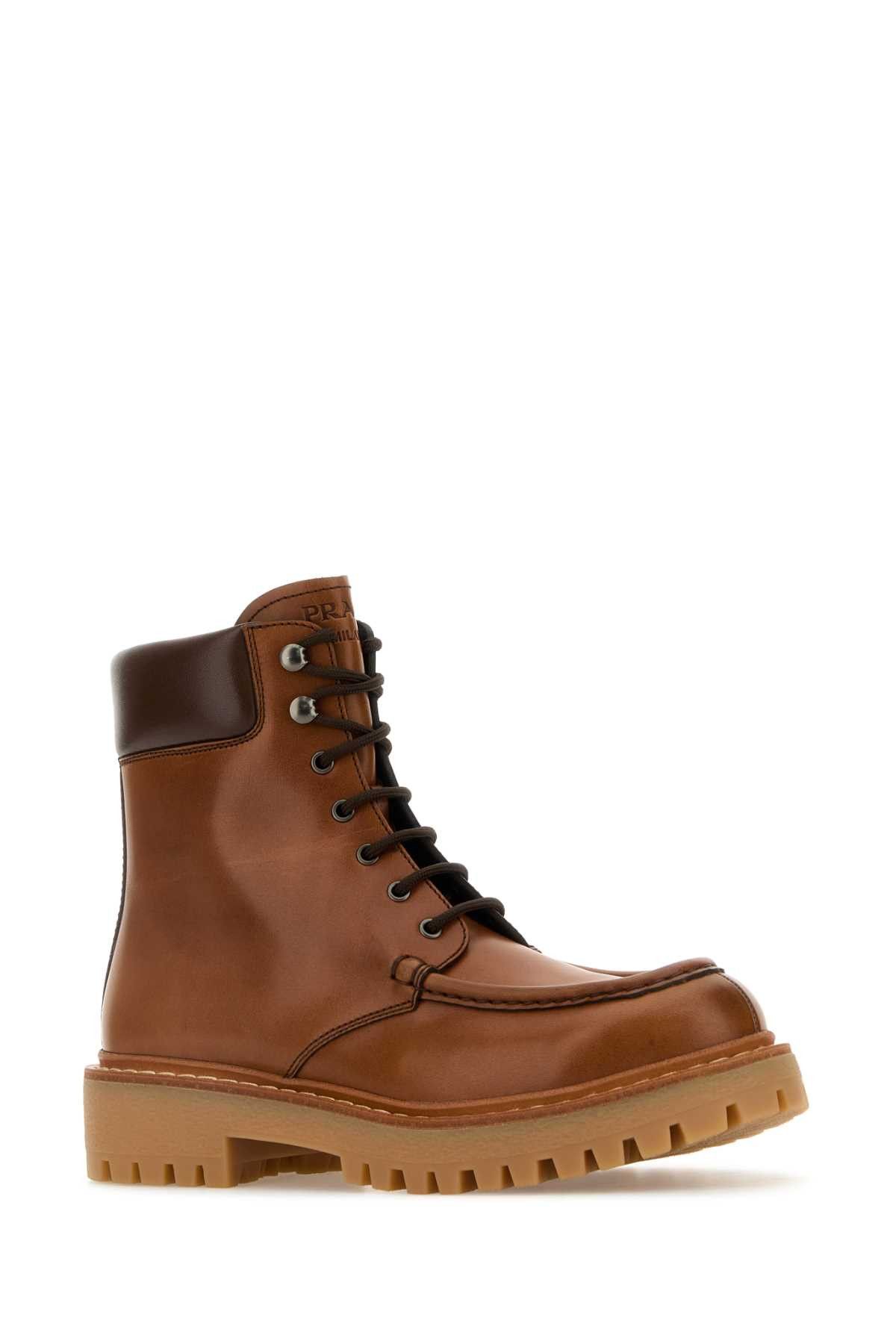 Prada Caramel Leather Ankle Boots Size US 6 / IT 36 - 2 Thumbnail