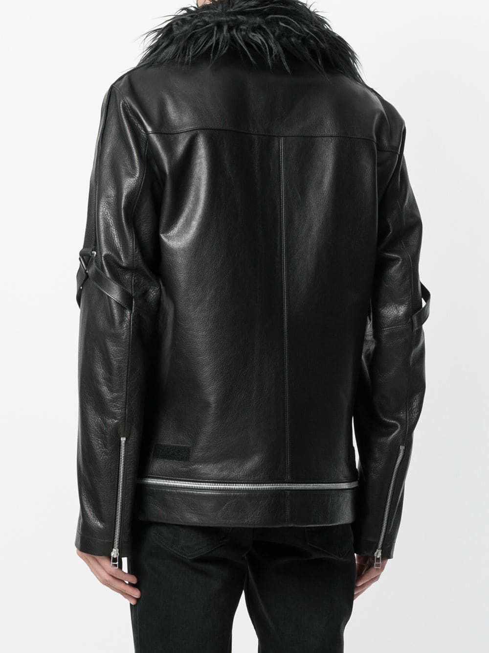 Helmut Lang Helmut Lang BNDG Strap Leather Biker Jacket with