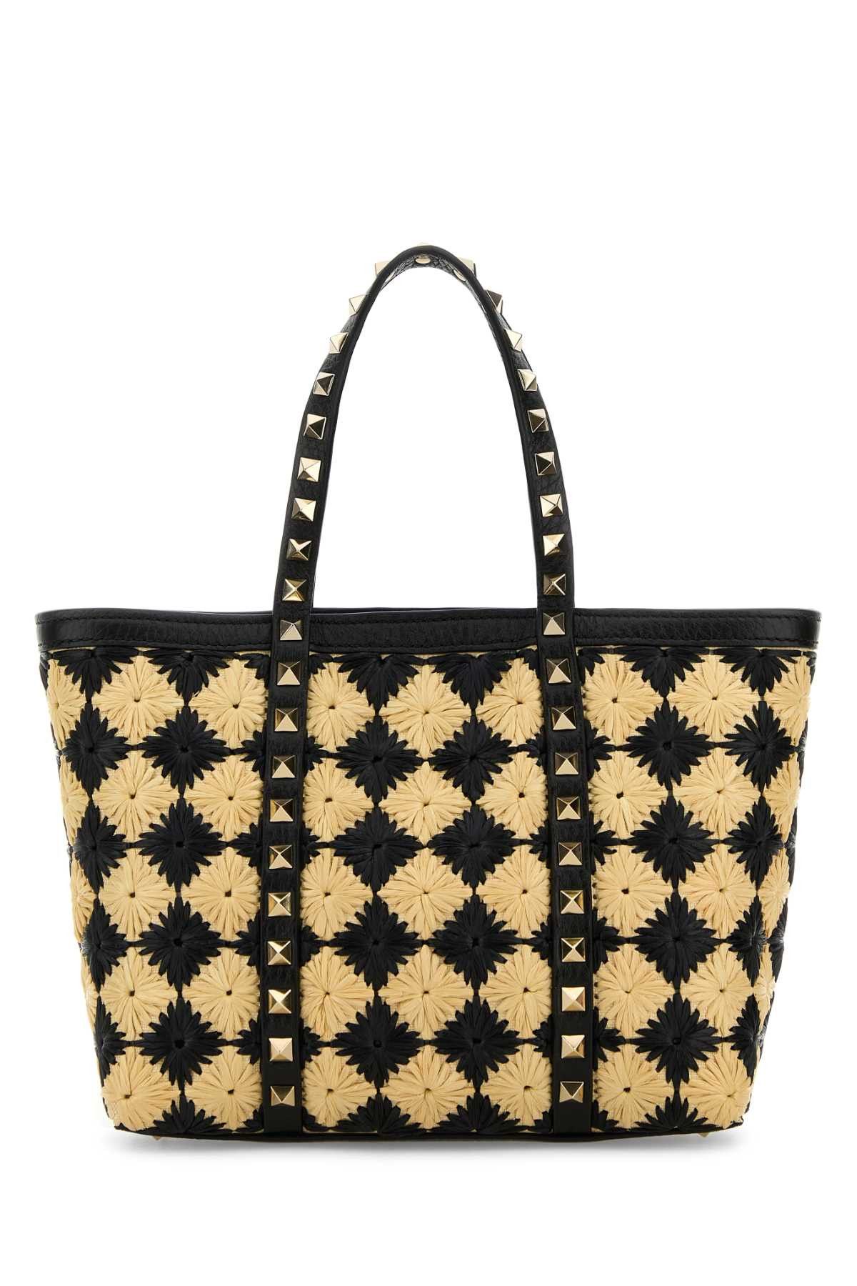 Valentino Embroidered Raffia Mini Rockstud Handbag Size ONE SIZE - 3 Thumbnail