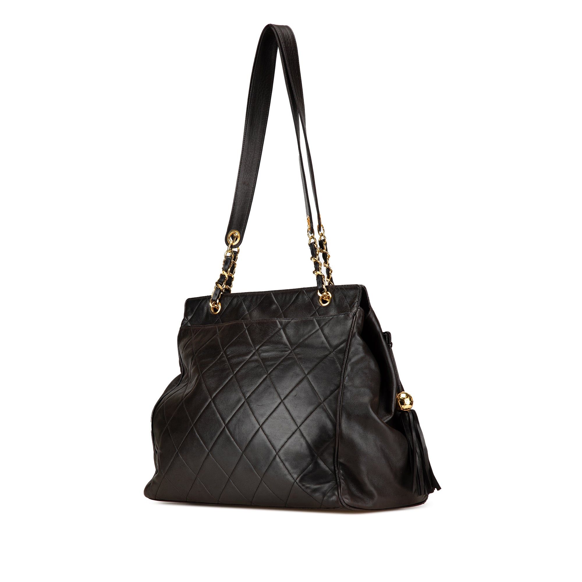 Chanel Chanel Quilted Lambskin Tassel Chain Shoulder Bag Black Size ONE SIZE - 2 Thumbnail