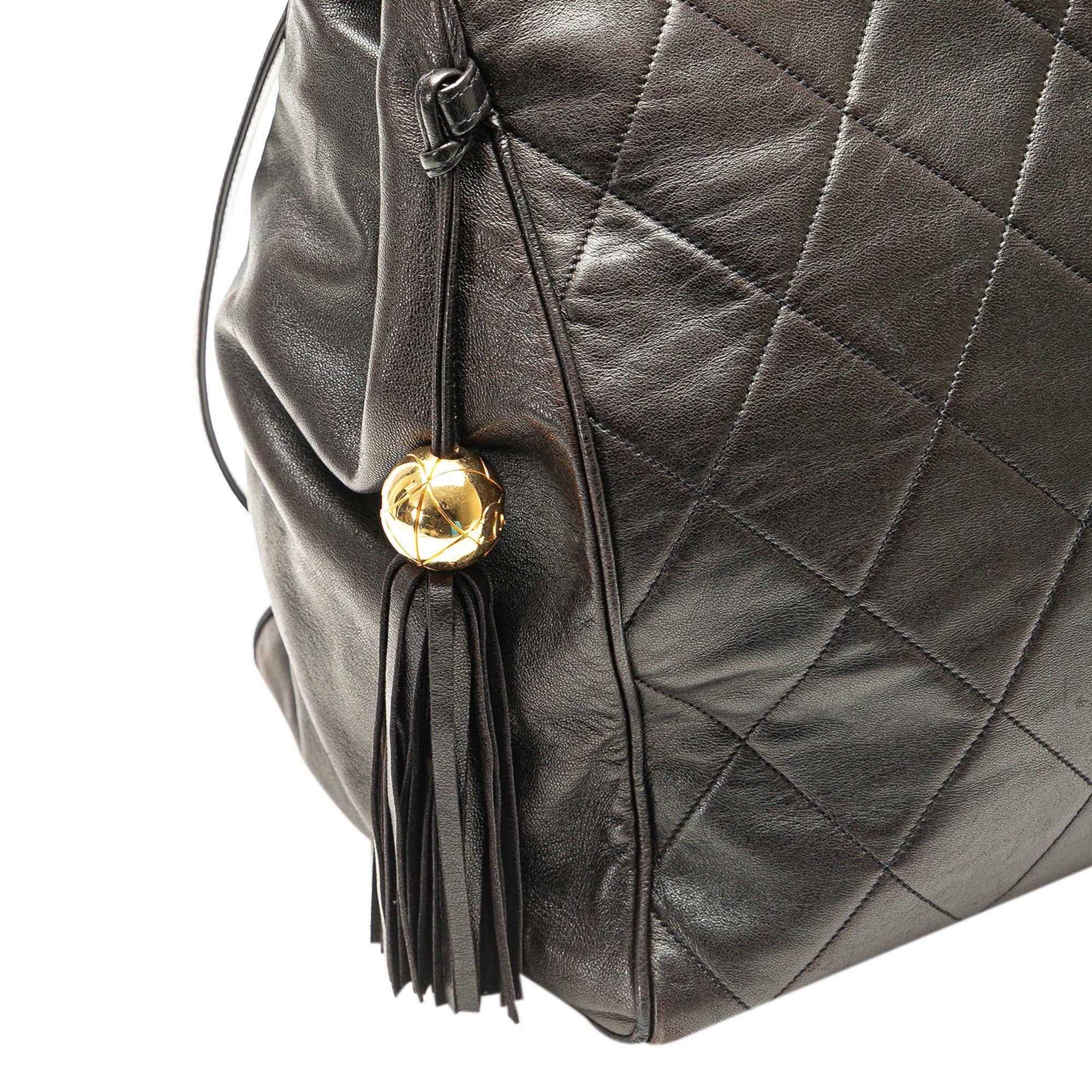 Chanel Chanel Quilted Lambskin Tassel Chain Shoulder Bag Black Size ONE SIZE - 9 Thumbnail